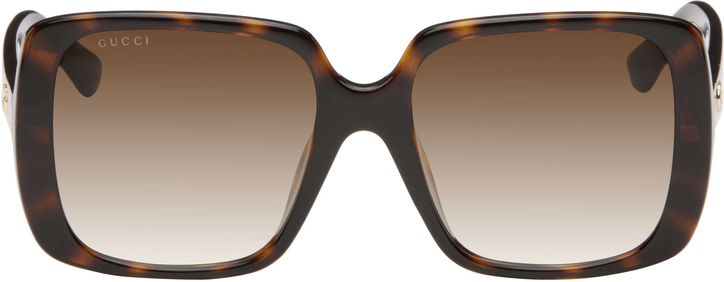 Brown Lines Thin Acetate Square Sunglasses