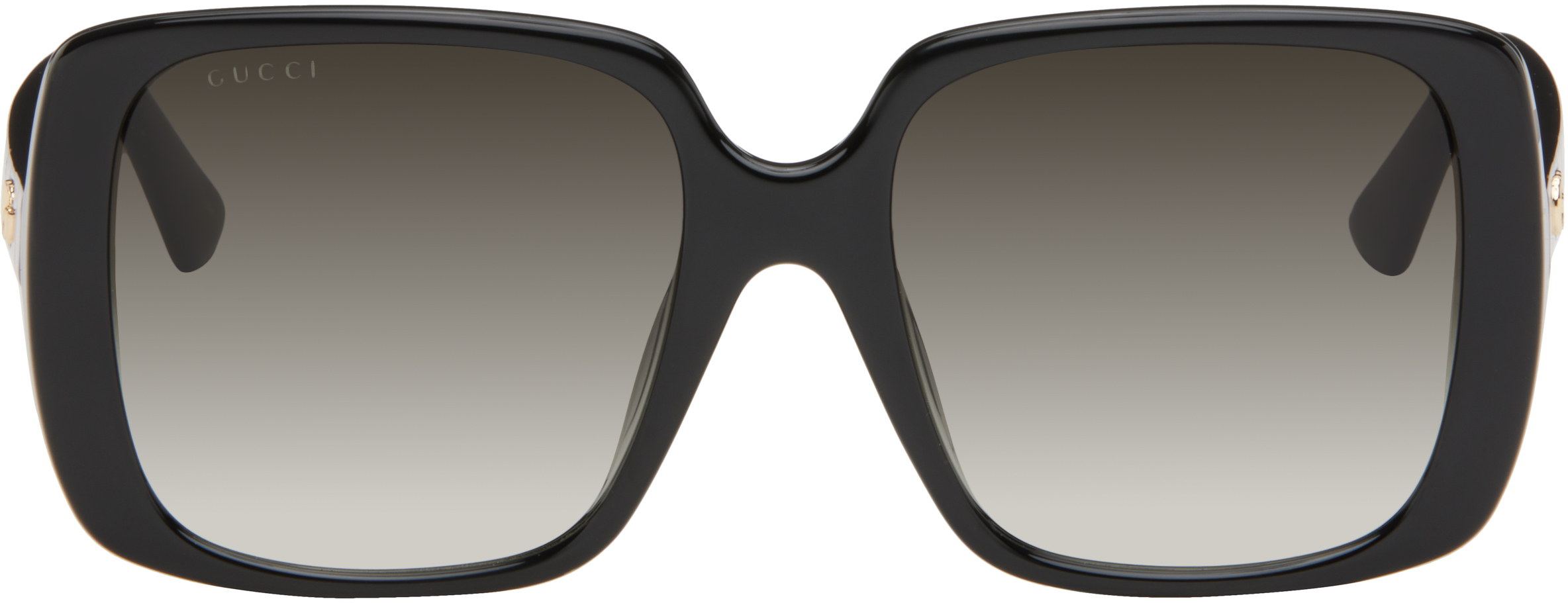 Black Lines Thin GG Temple Sunglasses