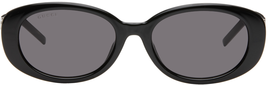 Black G String Round Oval Sunglasses