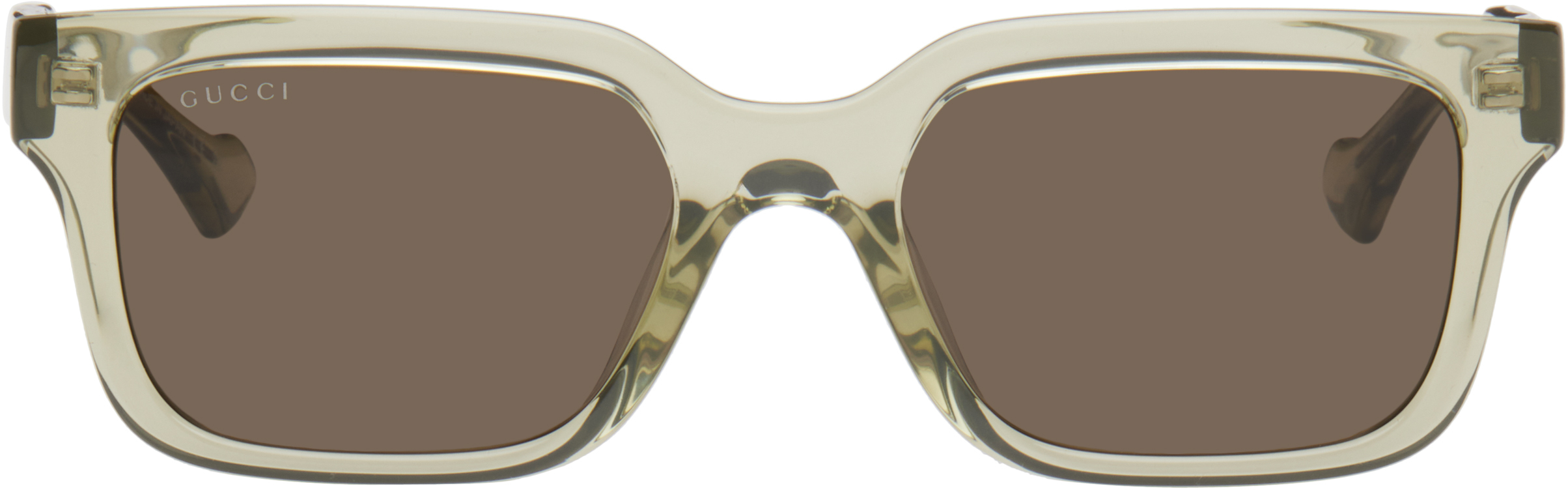 Green Rectangular Frame Sunglasses