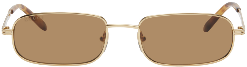 Gold Rectangular Sunglasses