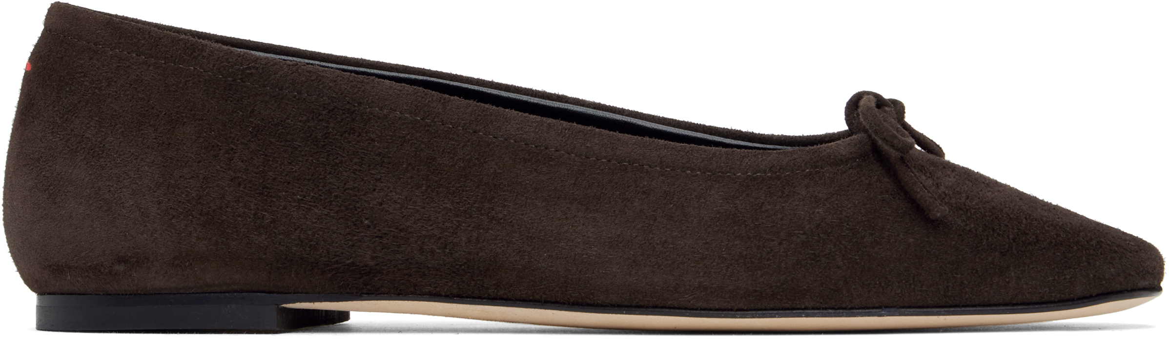 Brown Delfina Suede Ballerina Flats