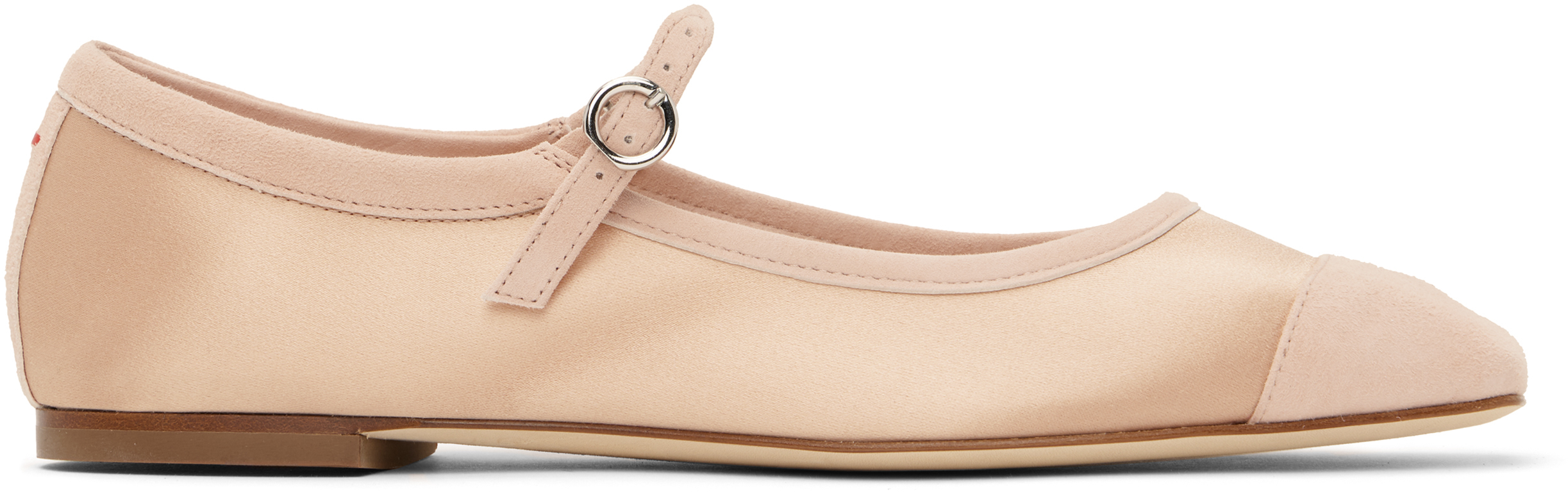 Pink Uma Satin Toe-Cap Ballerina Flats