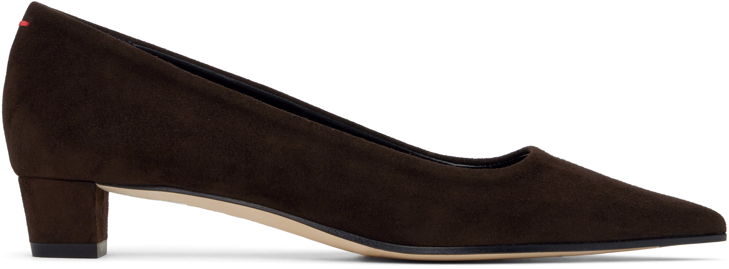 Shop Aeyde Brown Judi Suede Heels In Moka