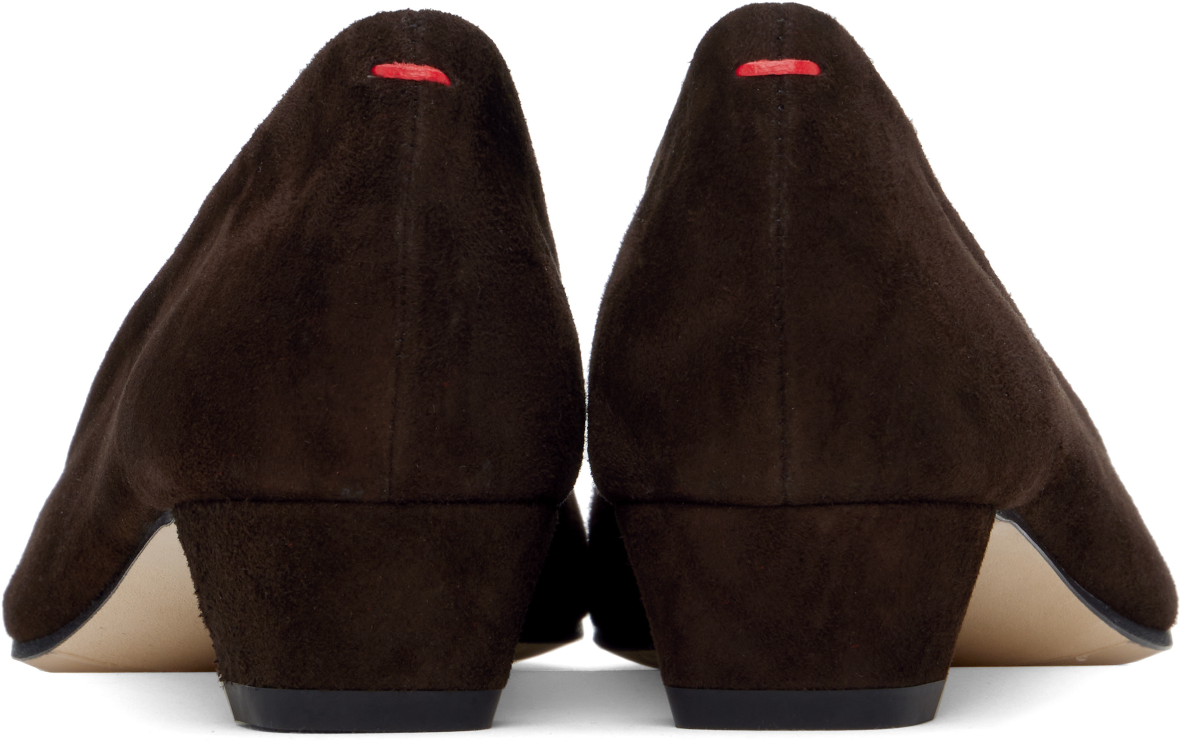 Shop Aeyde Brown Judi Suede Heels In Moka