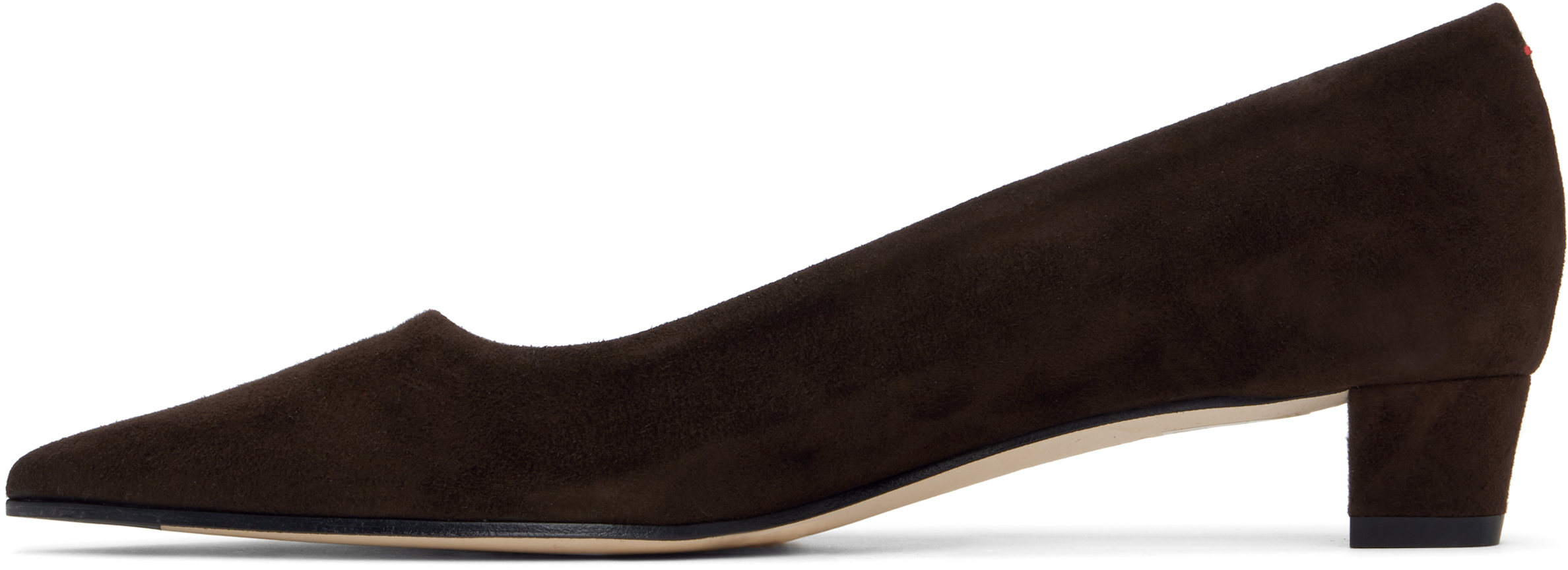 Shop Aeyde Brown Judi Suede Heels In Moka