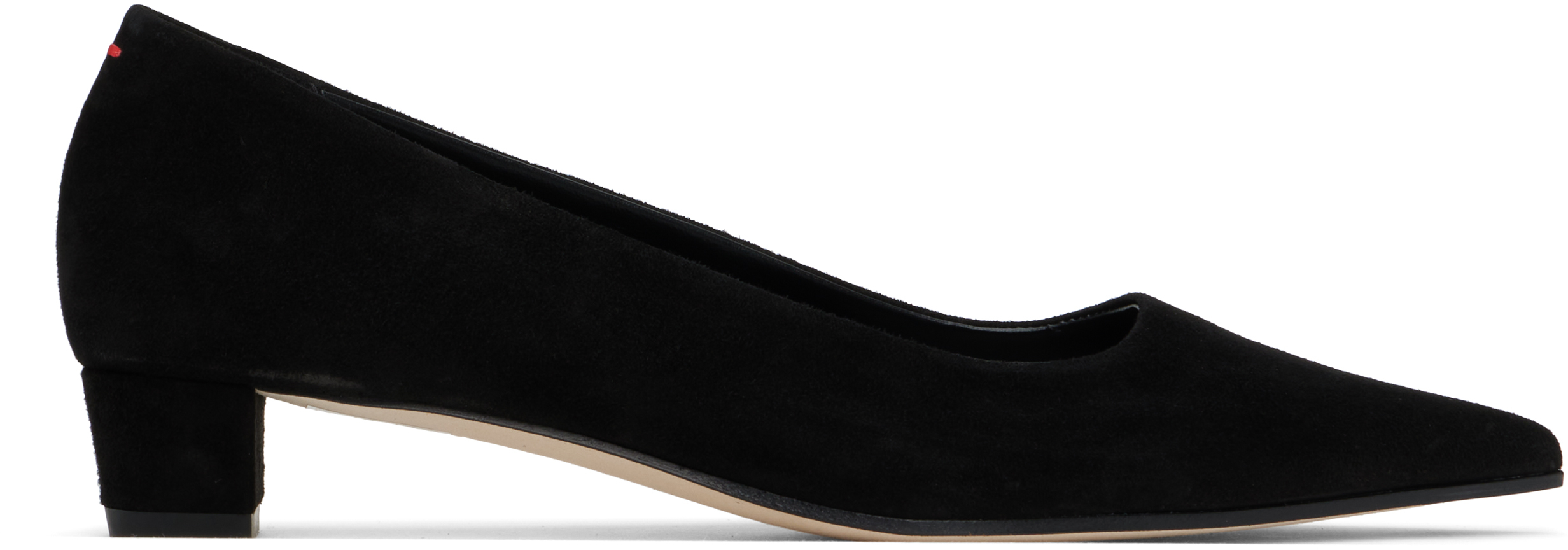 AEYDE BLACK JUDI SUEDE HEELS