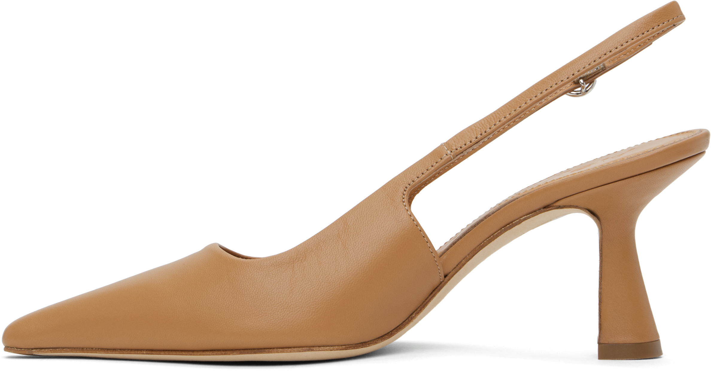 Aeyde Tan Fernanda Leather Slingback Heels In Hazelnut