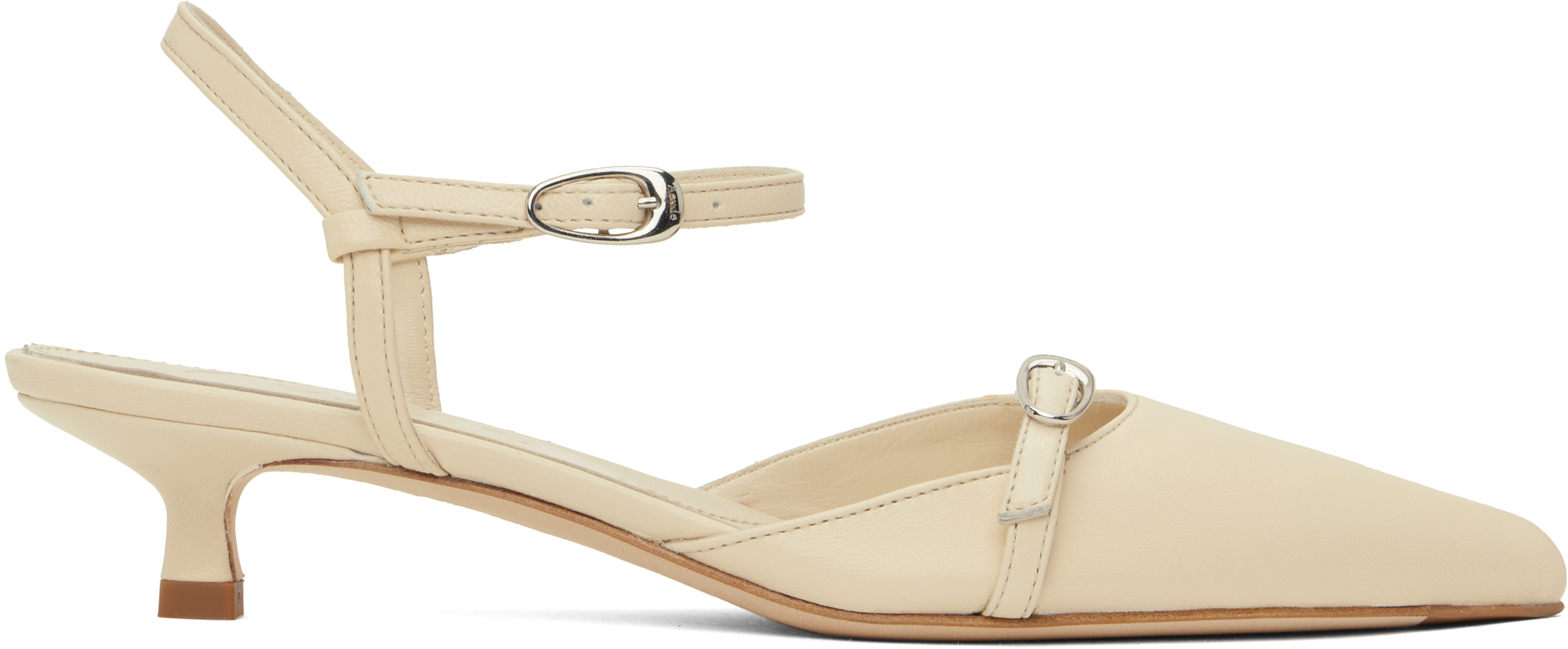 Off-White Melia Leather Kitten Heels