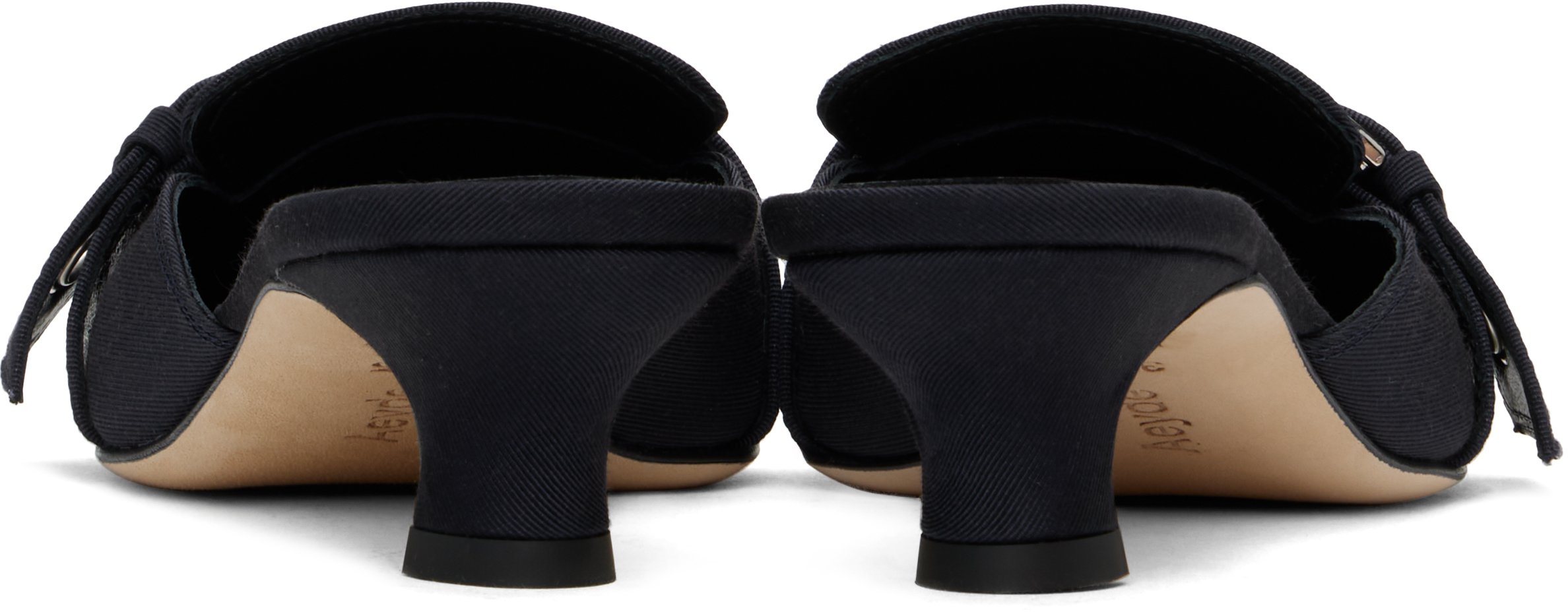 AEYDE NAVY DANIELLA GROSGRAIN HEELS