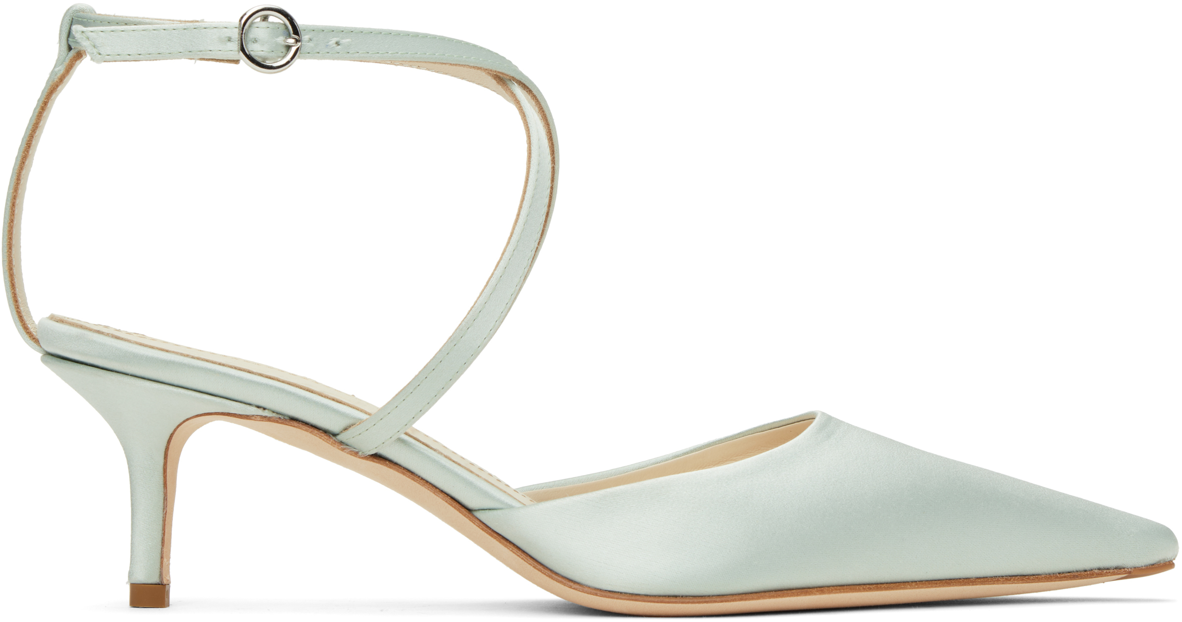 Blue Salome Satin Heels