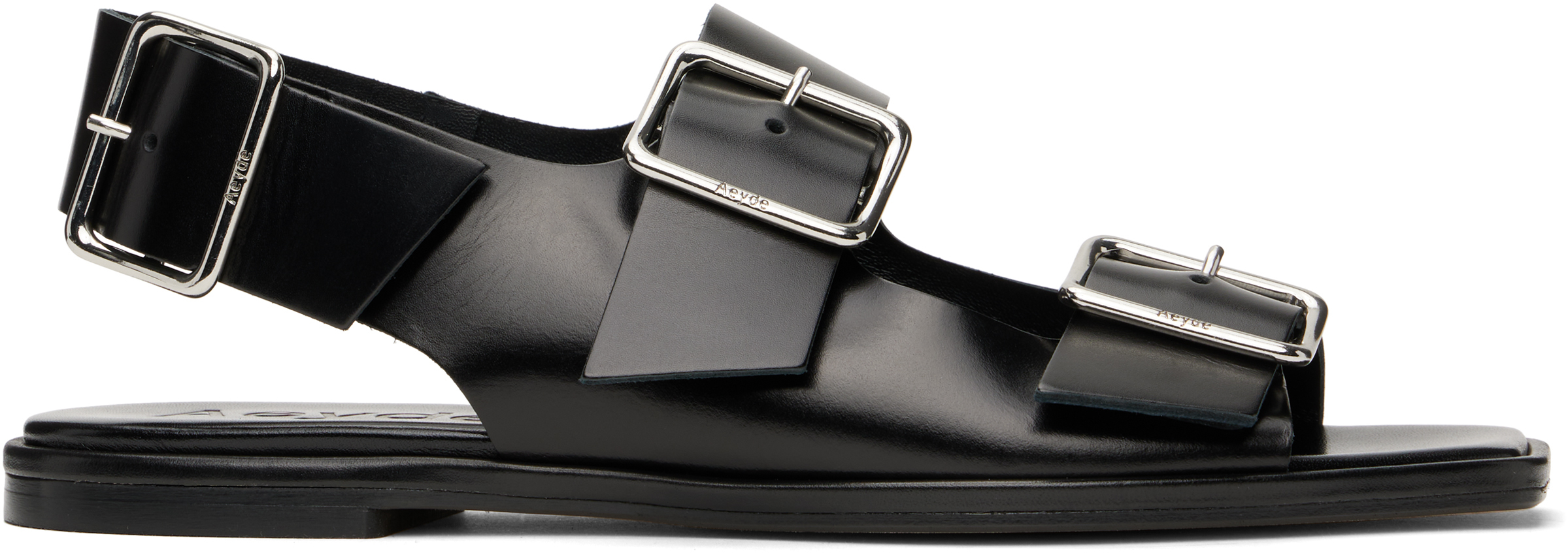 Black Thekla Leather Slingback Sandals