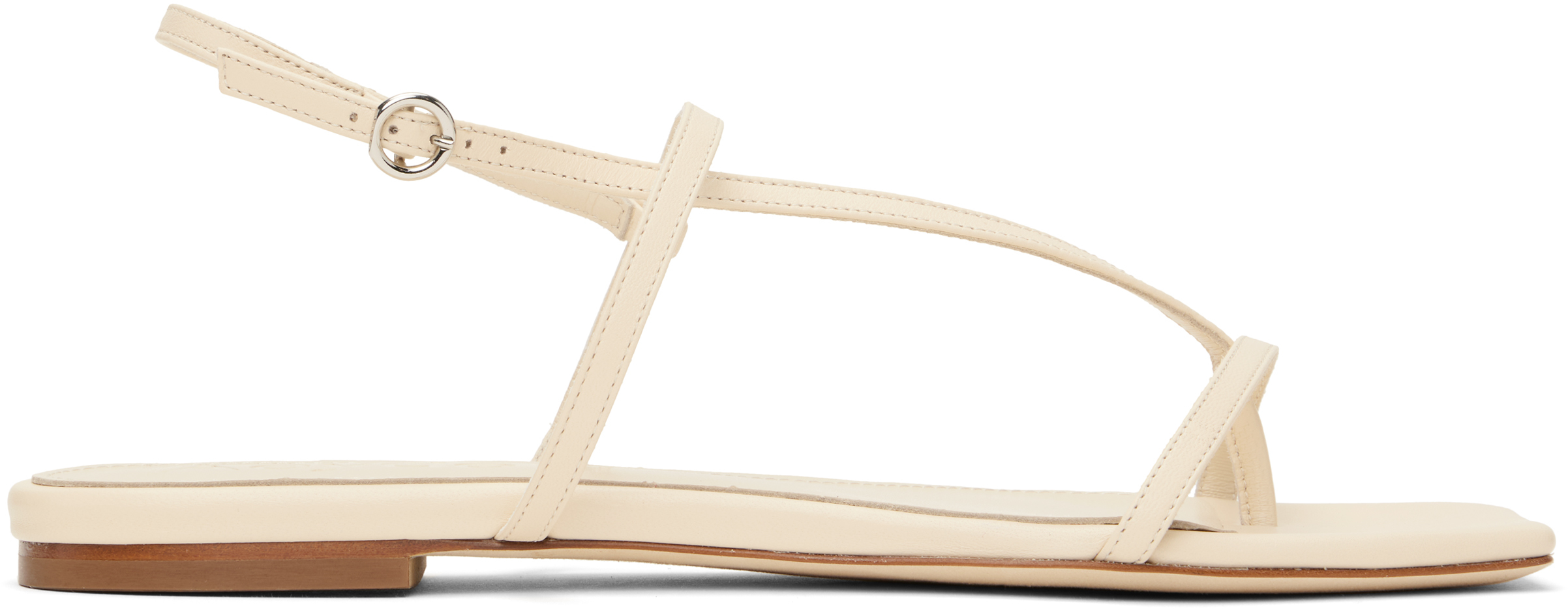Off-White Ella Leather Toe-Post Sandals