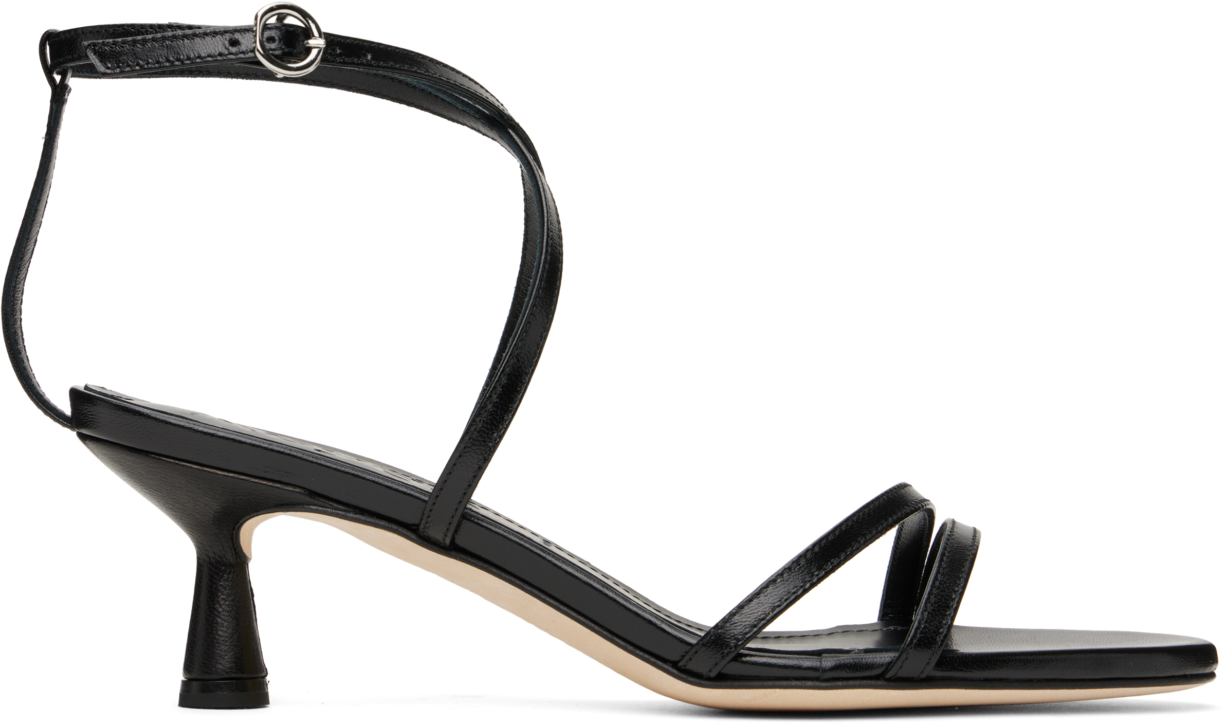 Black Maeve Leather Heeled Sandals