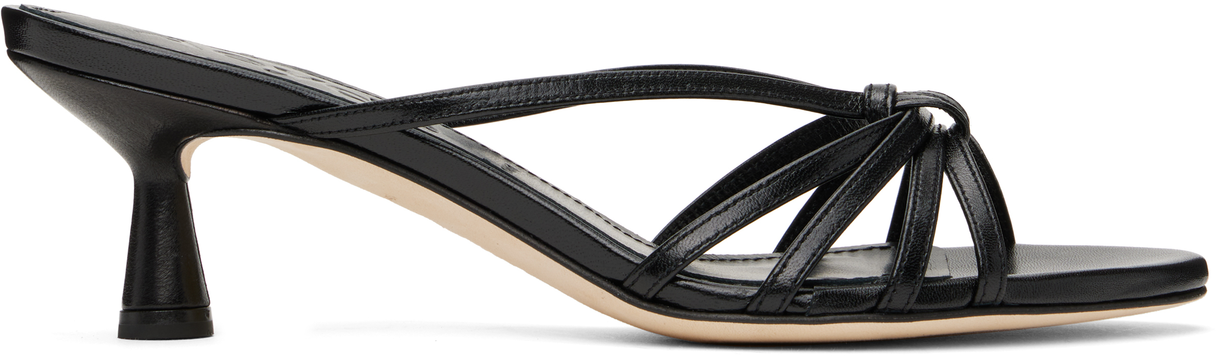Black Abby Leather Mules