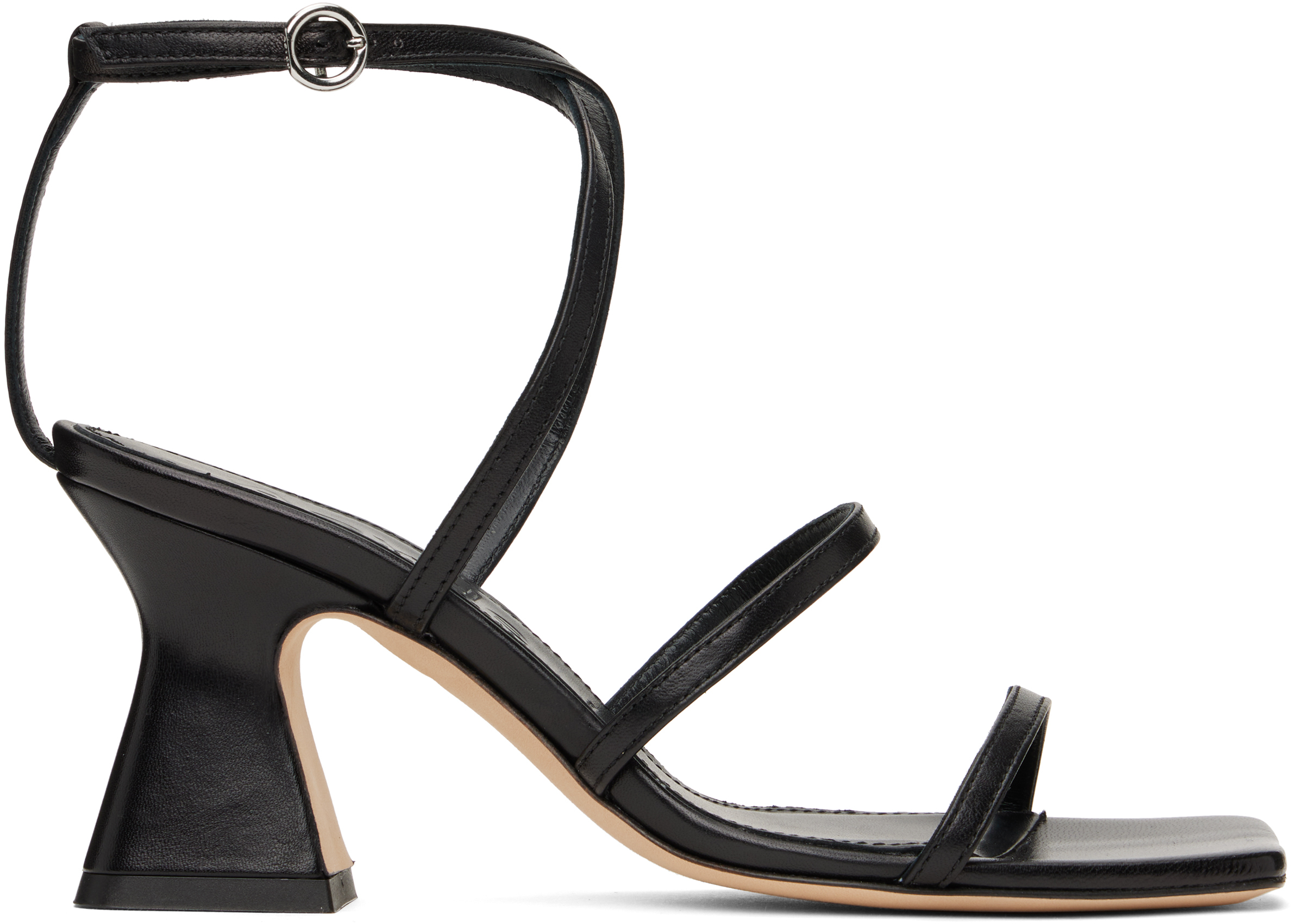 Black Edda Leather Heeled Sandals