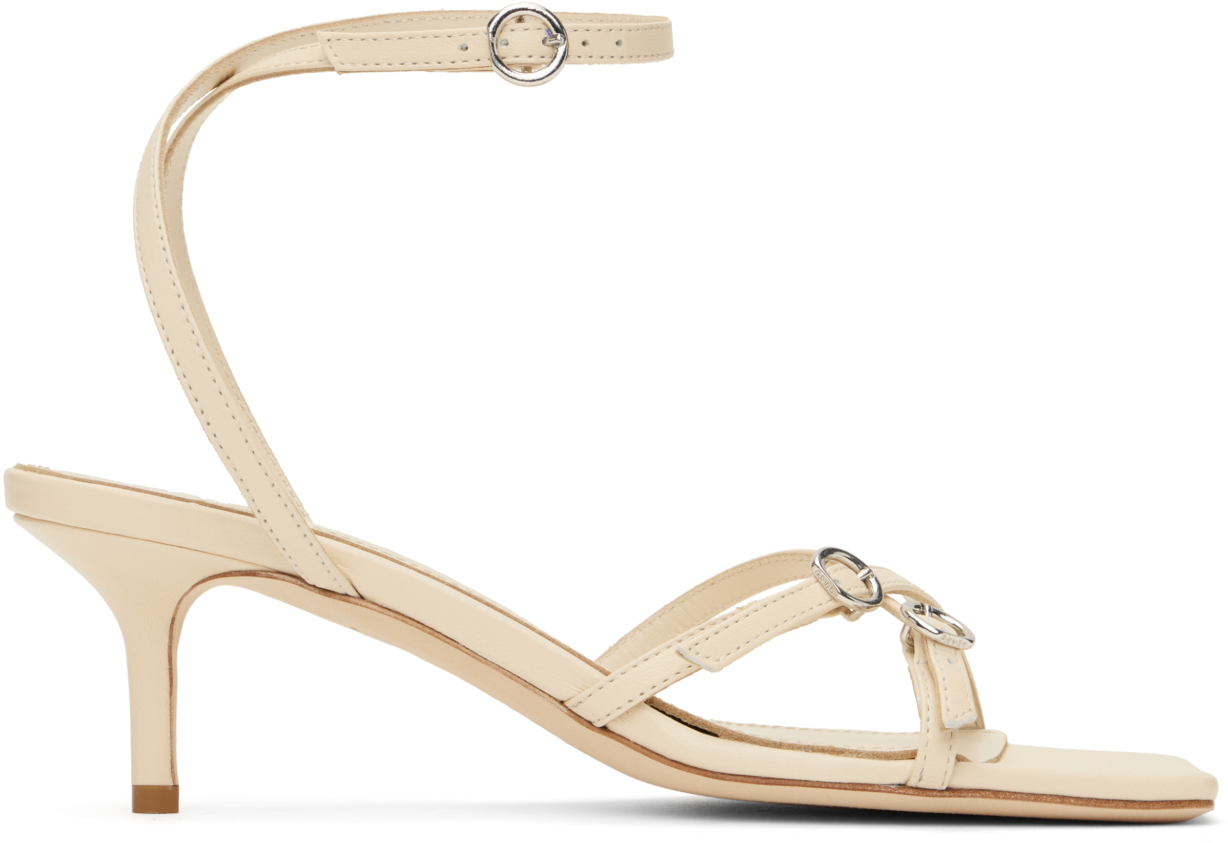 Off-White Libby Leather Kitten Heeled Sandals