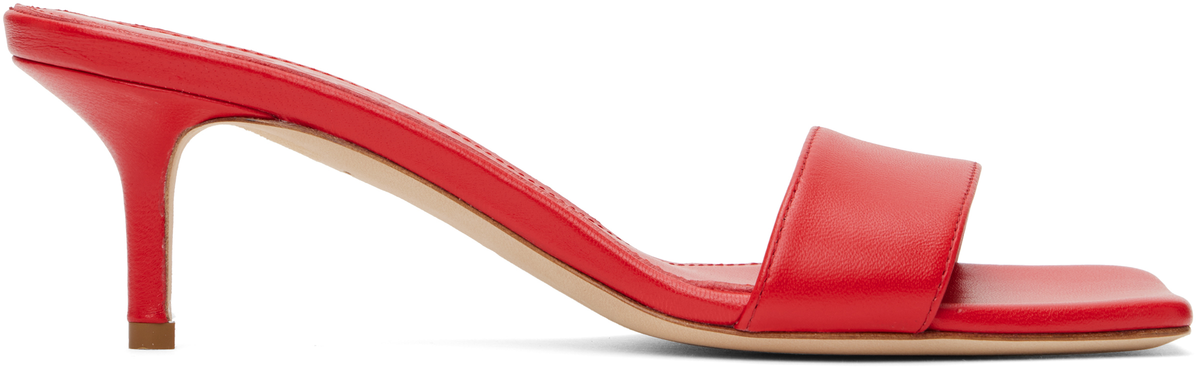 Red Ilvy Leather Mules