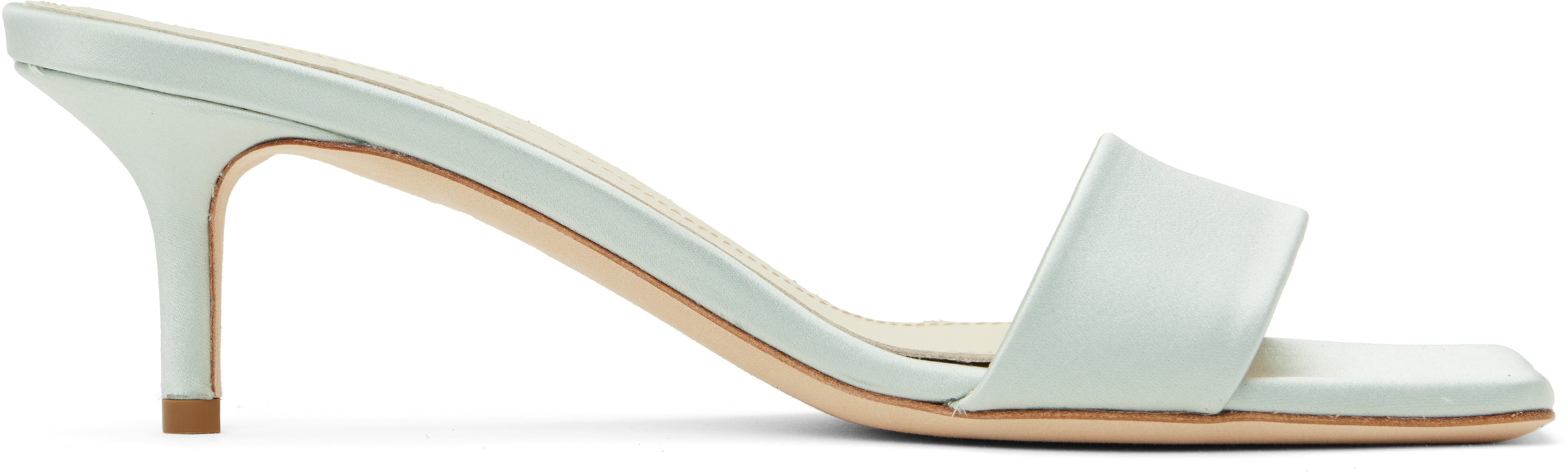 Blue Ilvy Satin Mules
