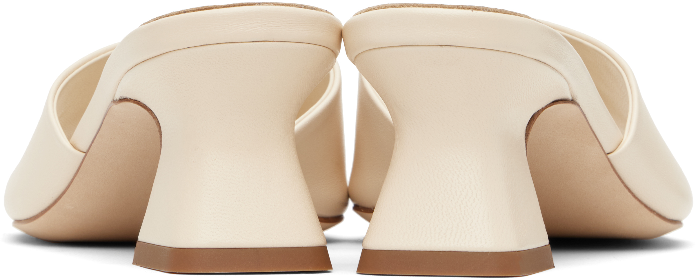 AEYDE OFF-WHITE ALE LEATHER MULES