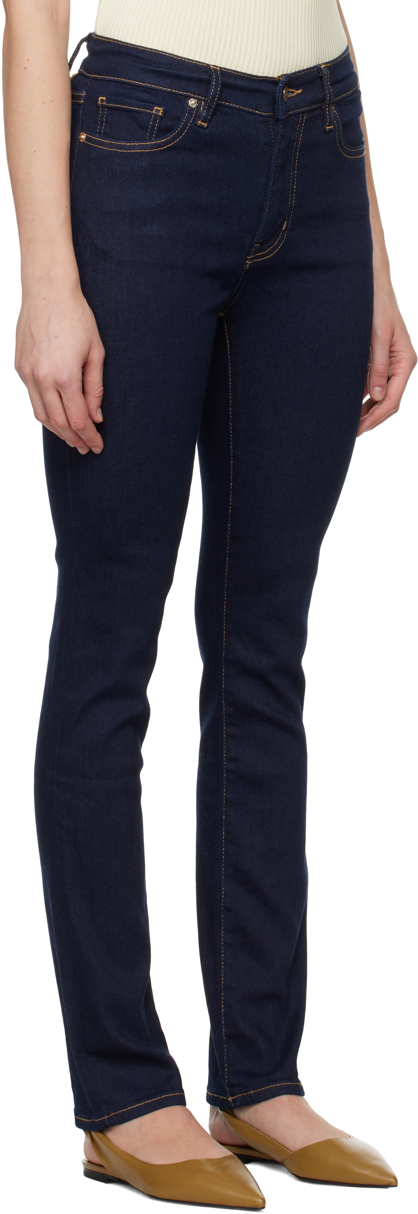 FRAME BLUE 'LE HIGH STRAIGHT LONG' JEANS 