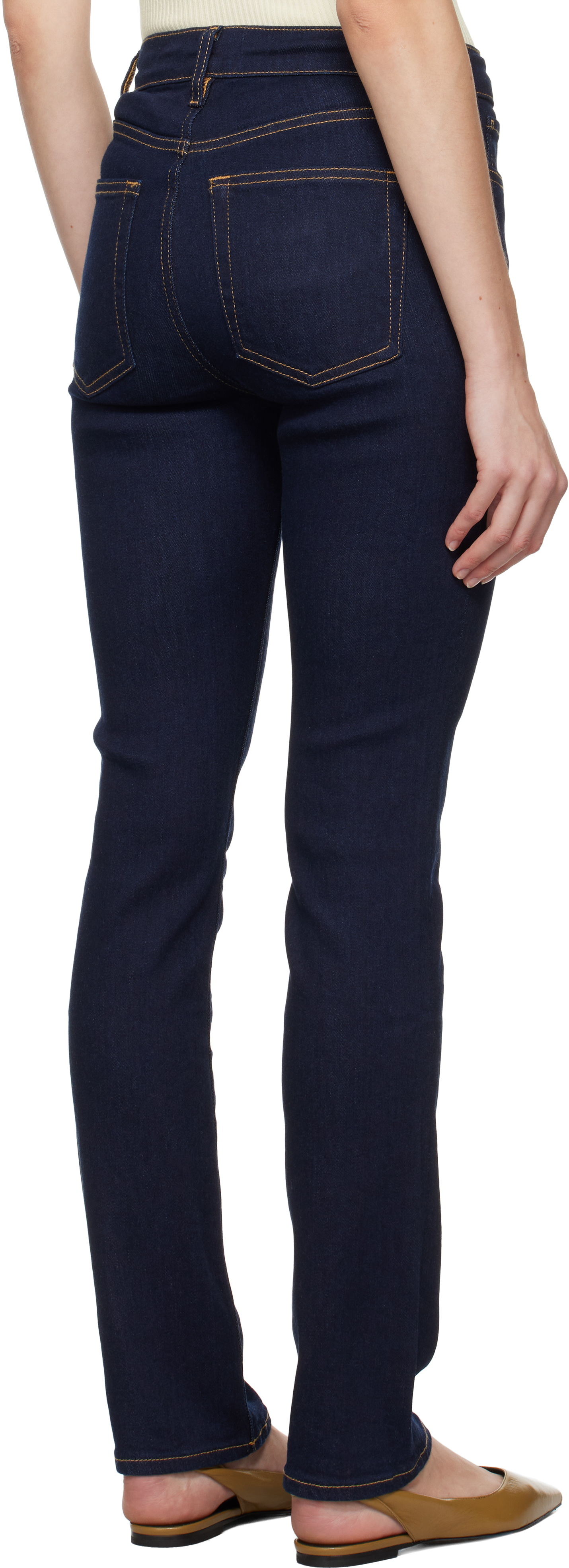 FRAME BLUE 'LE HIGH STRAIGHT LONG' JEANS 