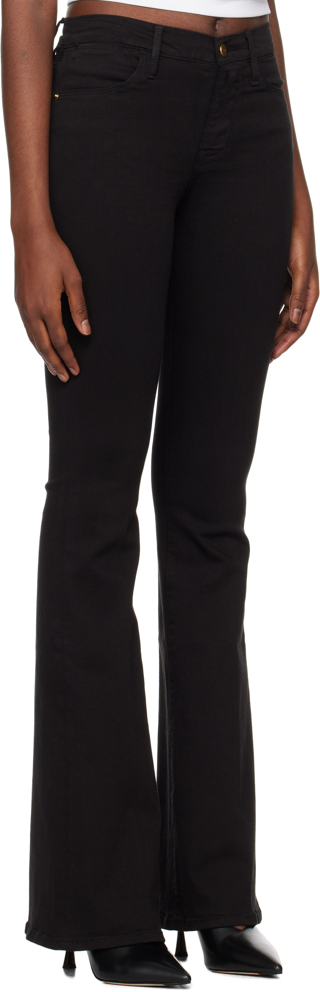 Frame Black 'le High Flare' Jeans In Flmn