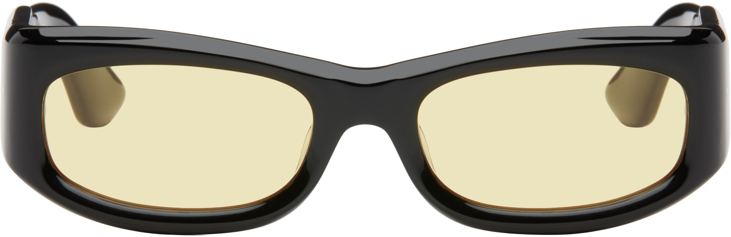 Port Tanger Ssense Exclusive Black Saudade Ii Sunglasses In Black/limon