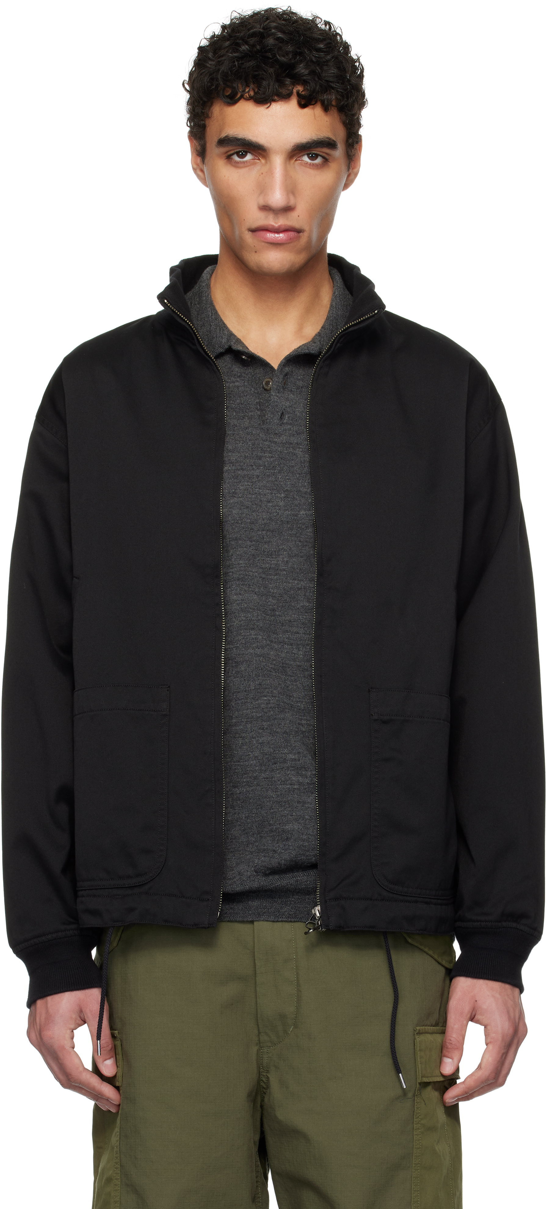nanamica: Black Chino Deck Jacket | SSENSE nanamica: Black Chino Deck Jacket | SSENSE