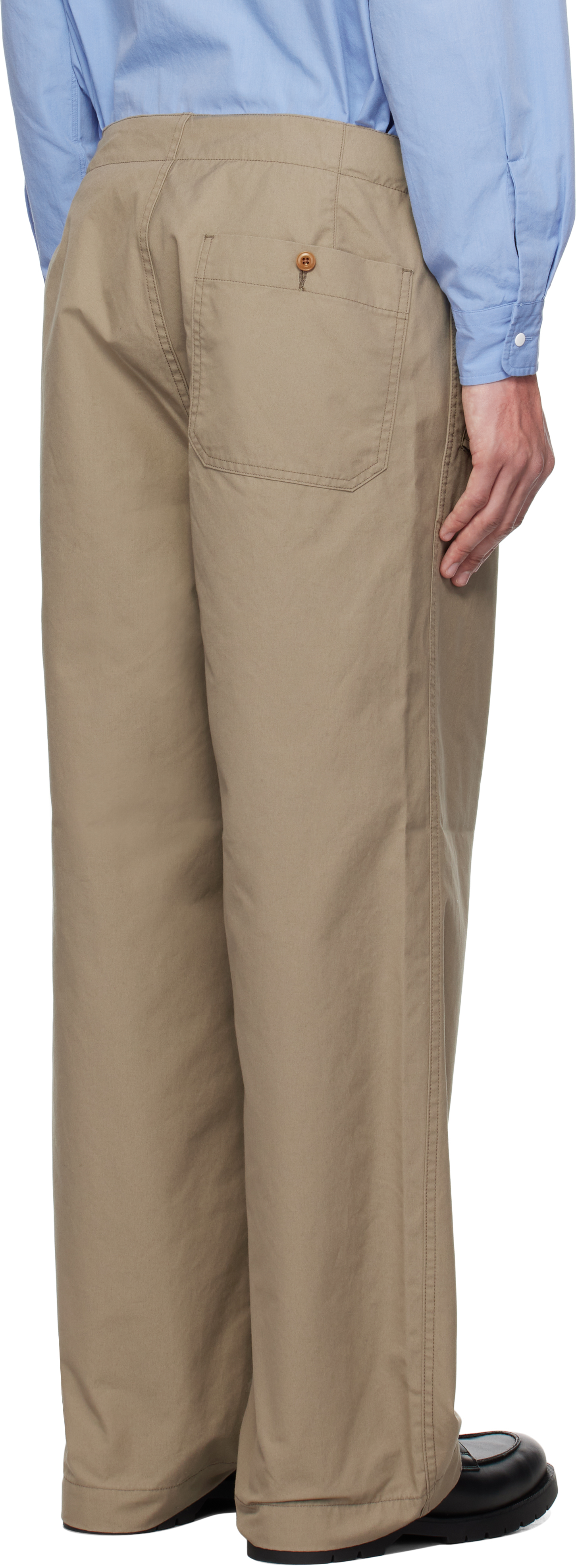 Nanamica Taupe Side Belt Wide Trousers In Taupe