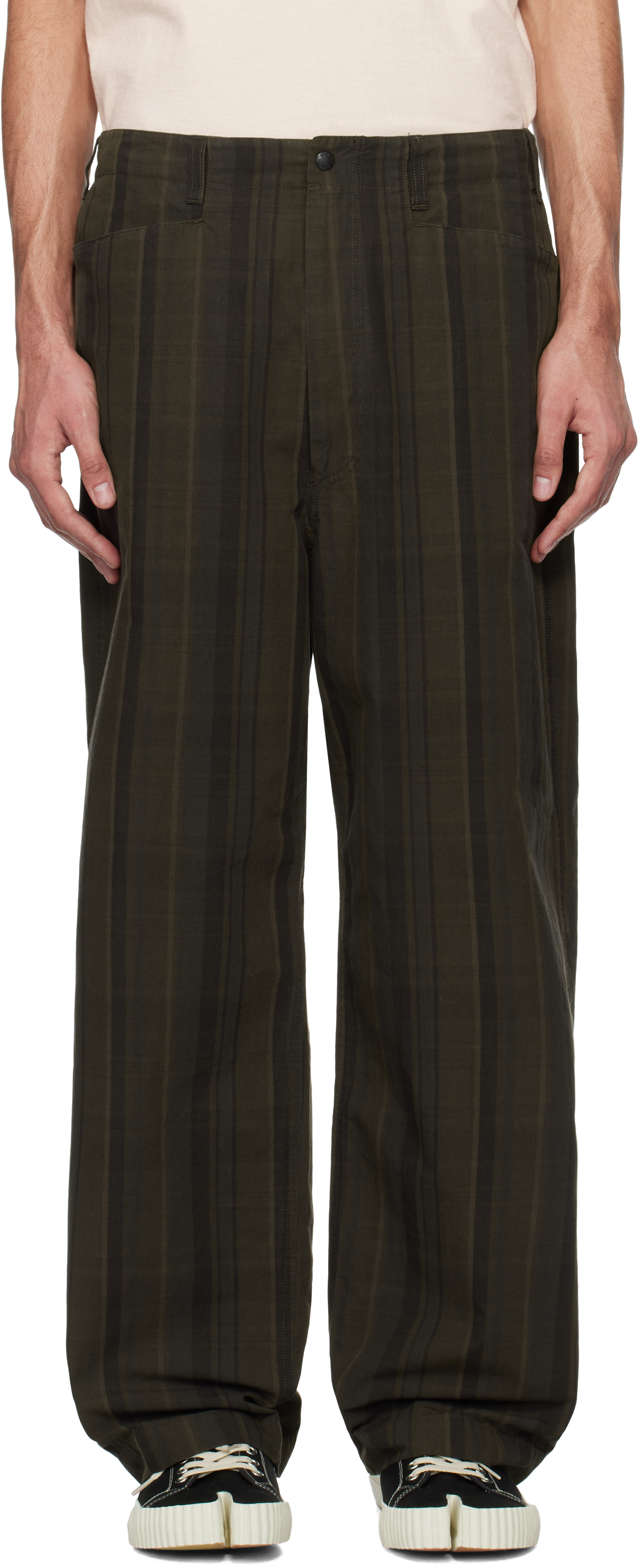 Brown Plaid Dock Trousers