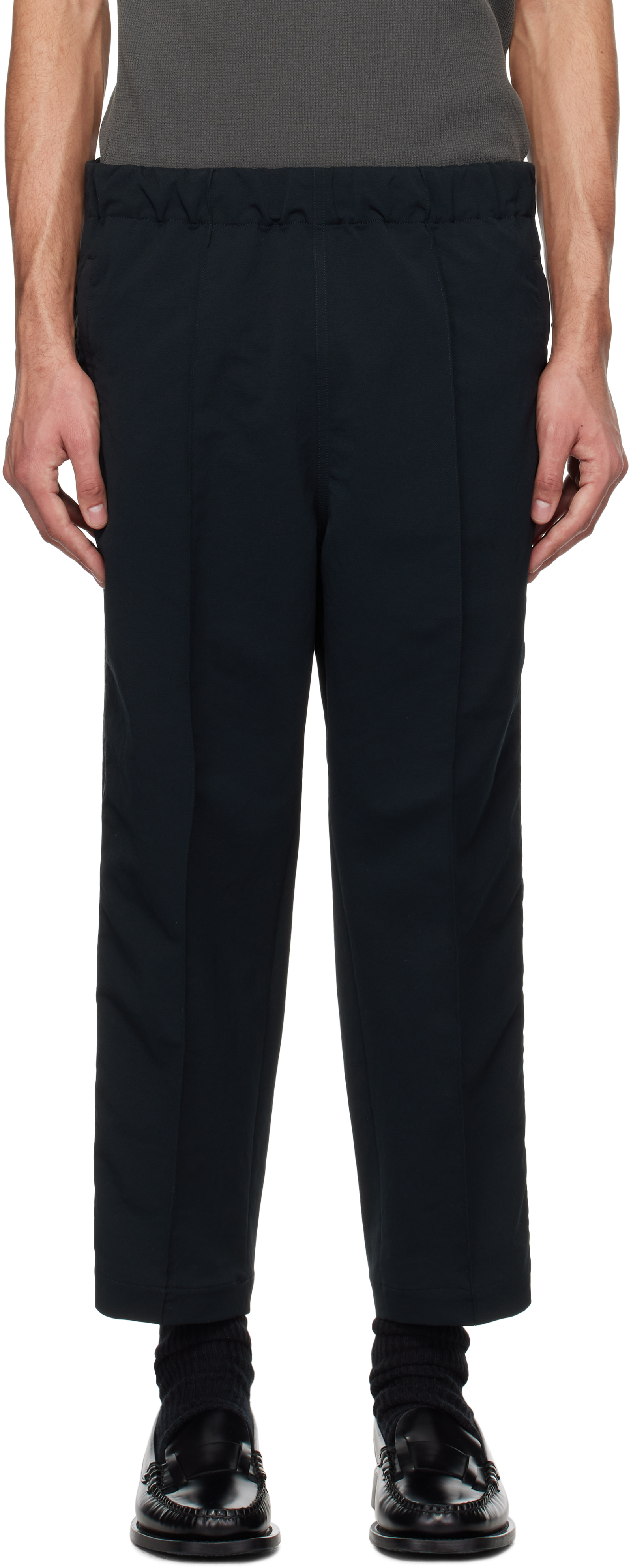 Nanamica Black Cropped Trousers In Black