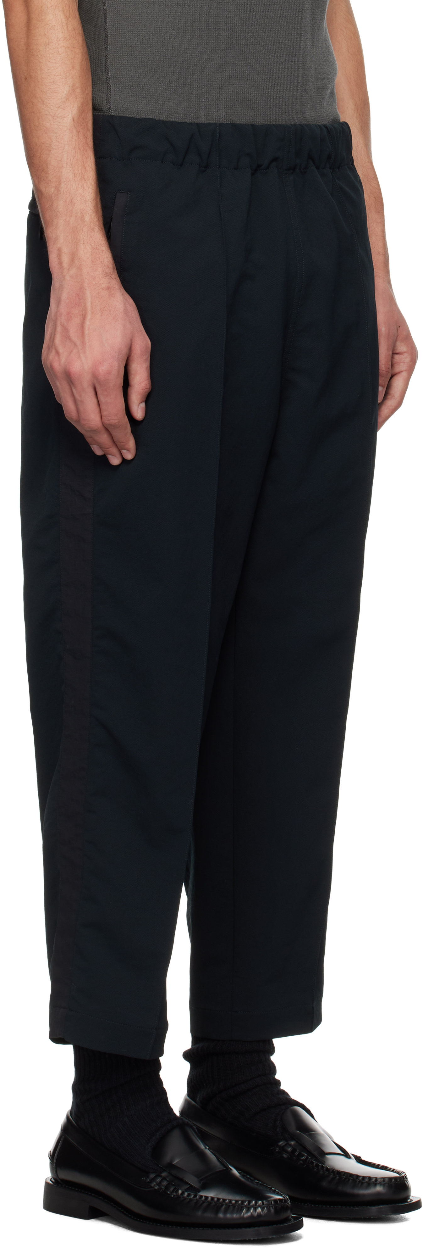 Nanamica Black Cropped Trousers In Black