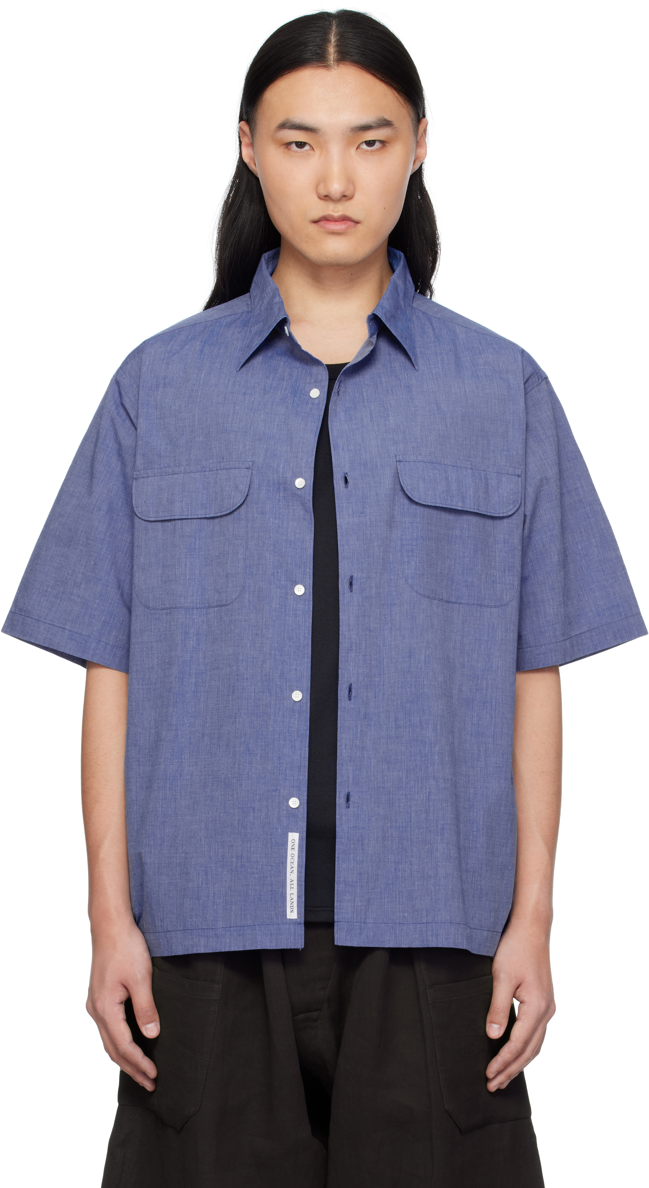 Blue Regular Collar End On End Shirt