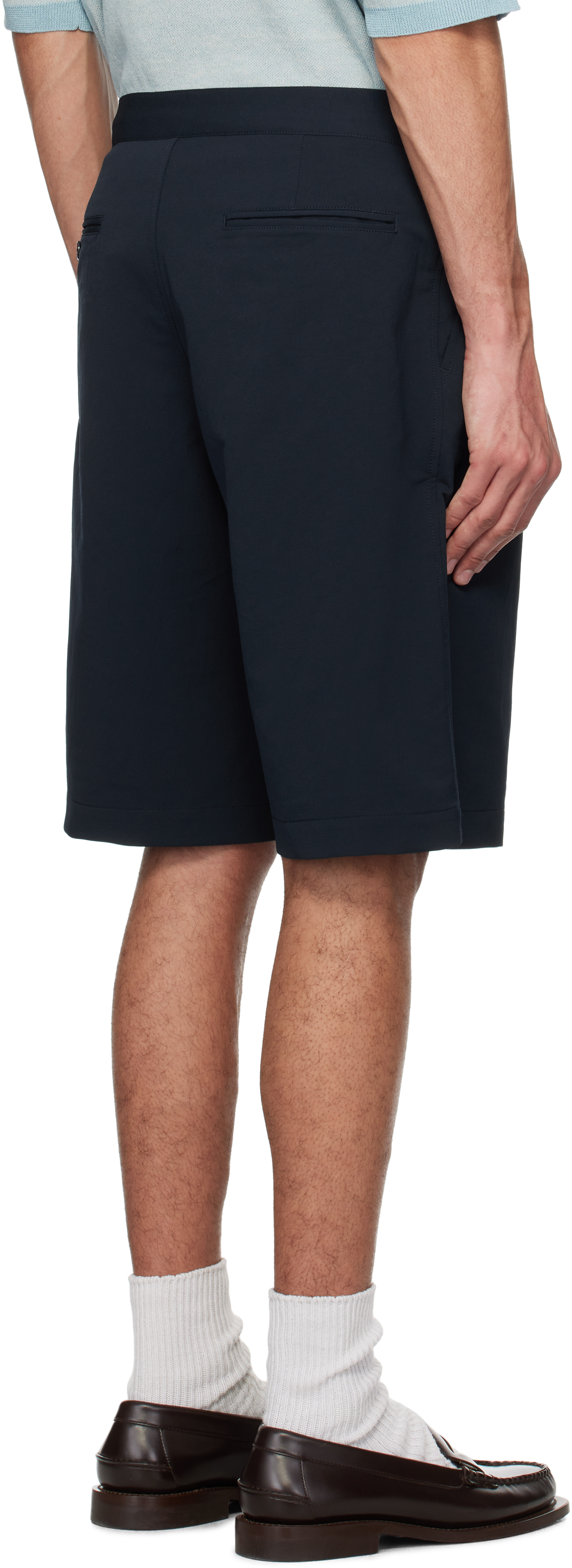 Nanamica Navy Double Pleats Shorts In Navy