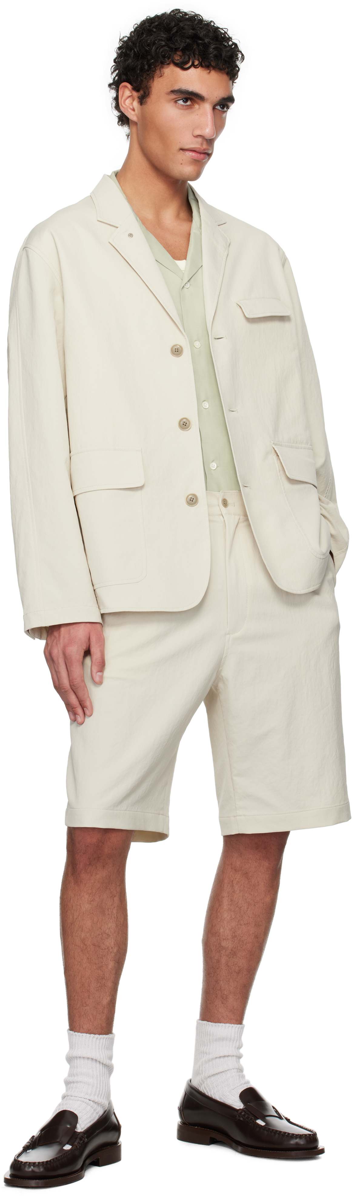 Nanamica Beige Double Pleats Shorts In Dry Sand