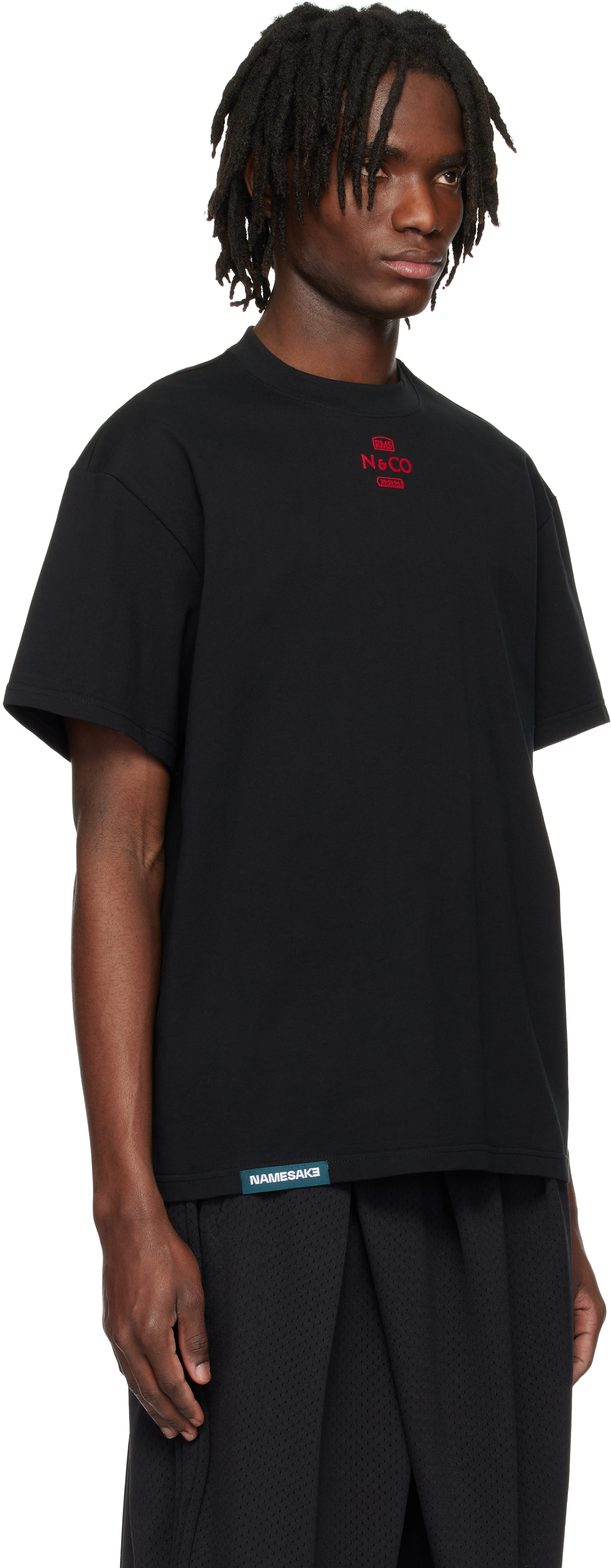 Namesake Black Neal Stamp T-shirt In Euphoric Black