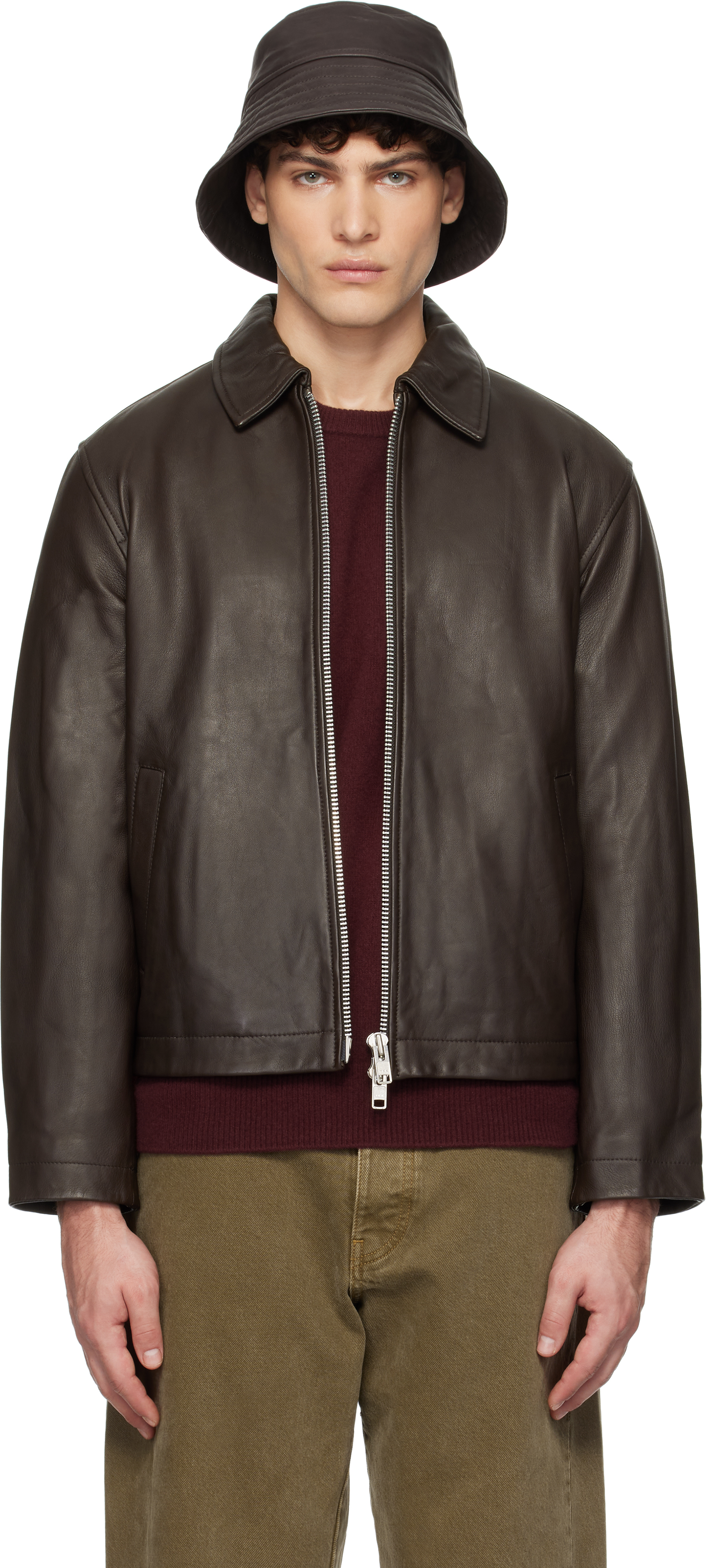 Brown Short Leather Jacket