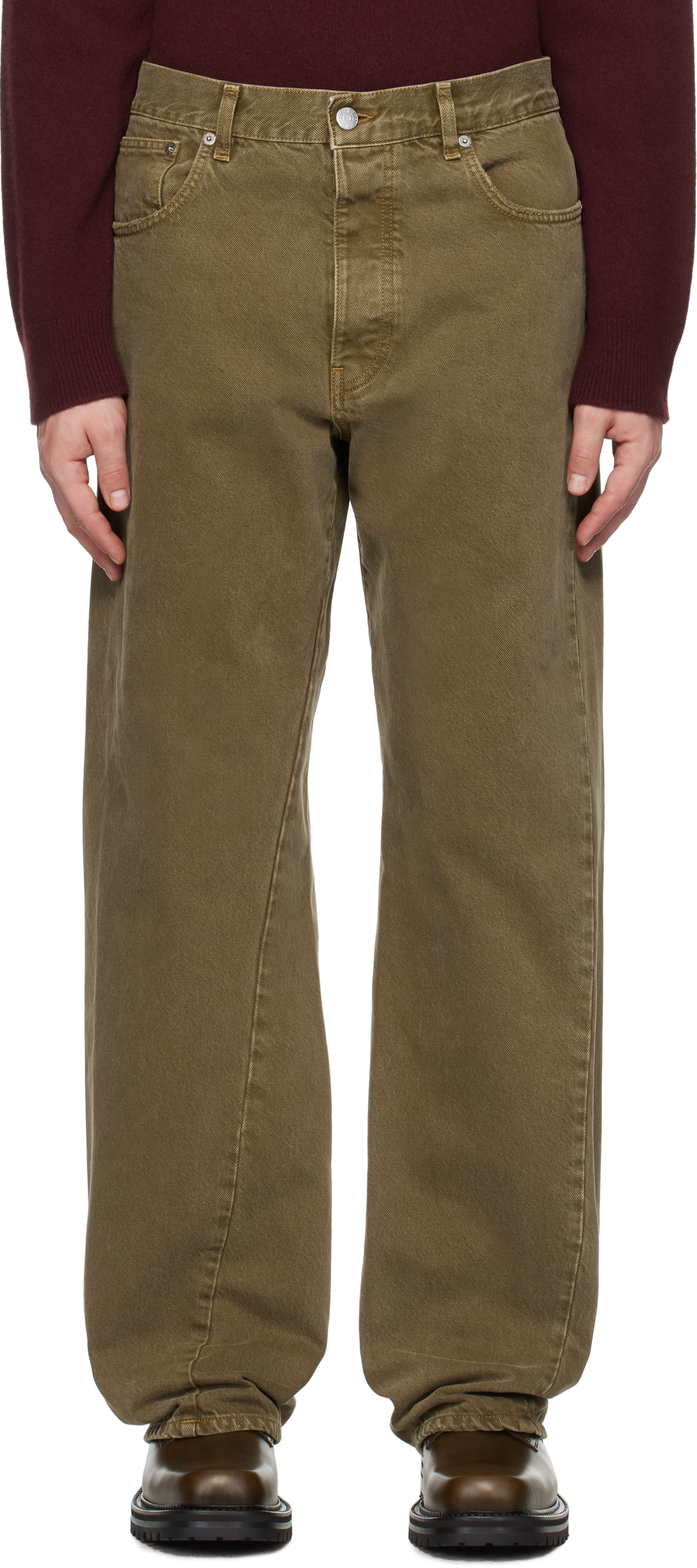 Khaki Wide Twist Jeans