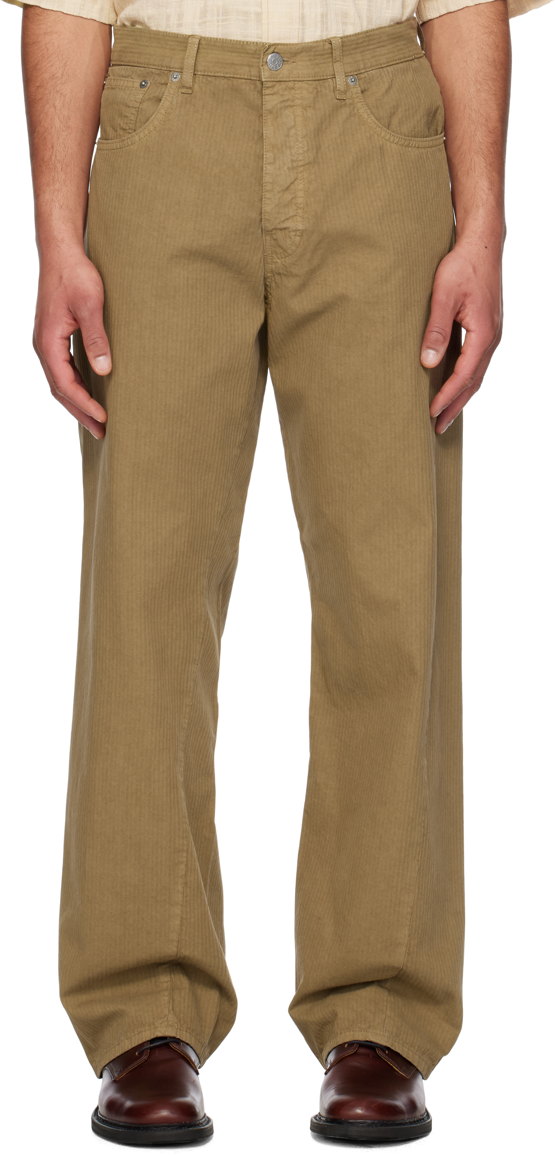 Brown Wide Twist Work Shorts