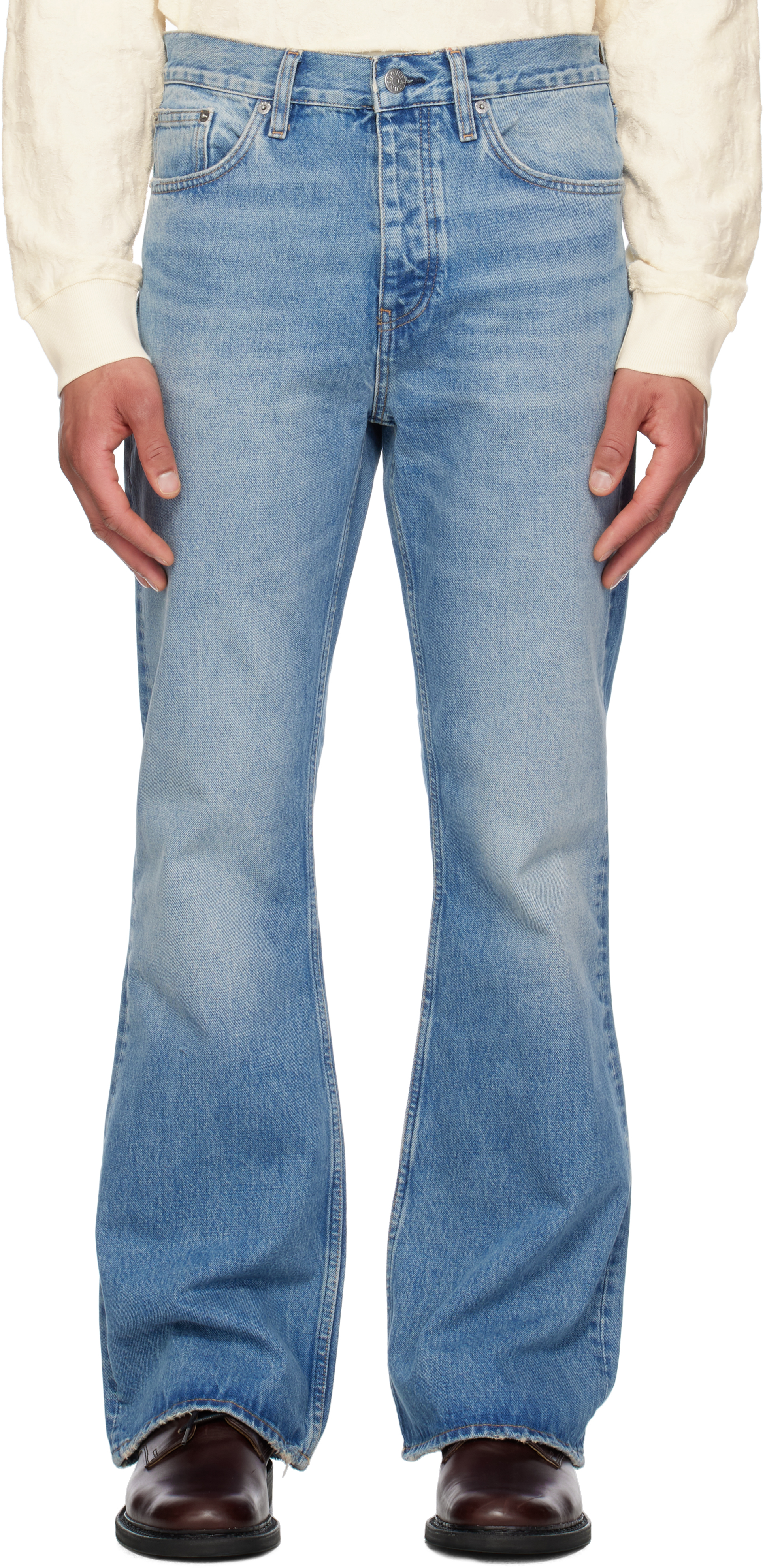 Blue Classic Flare Jeans by Sunflower on Sale