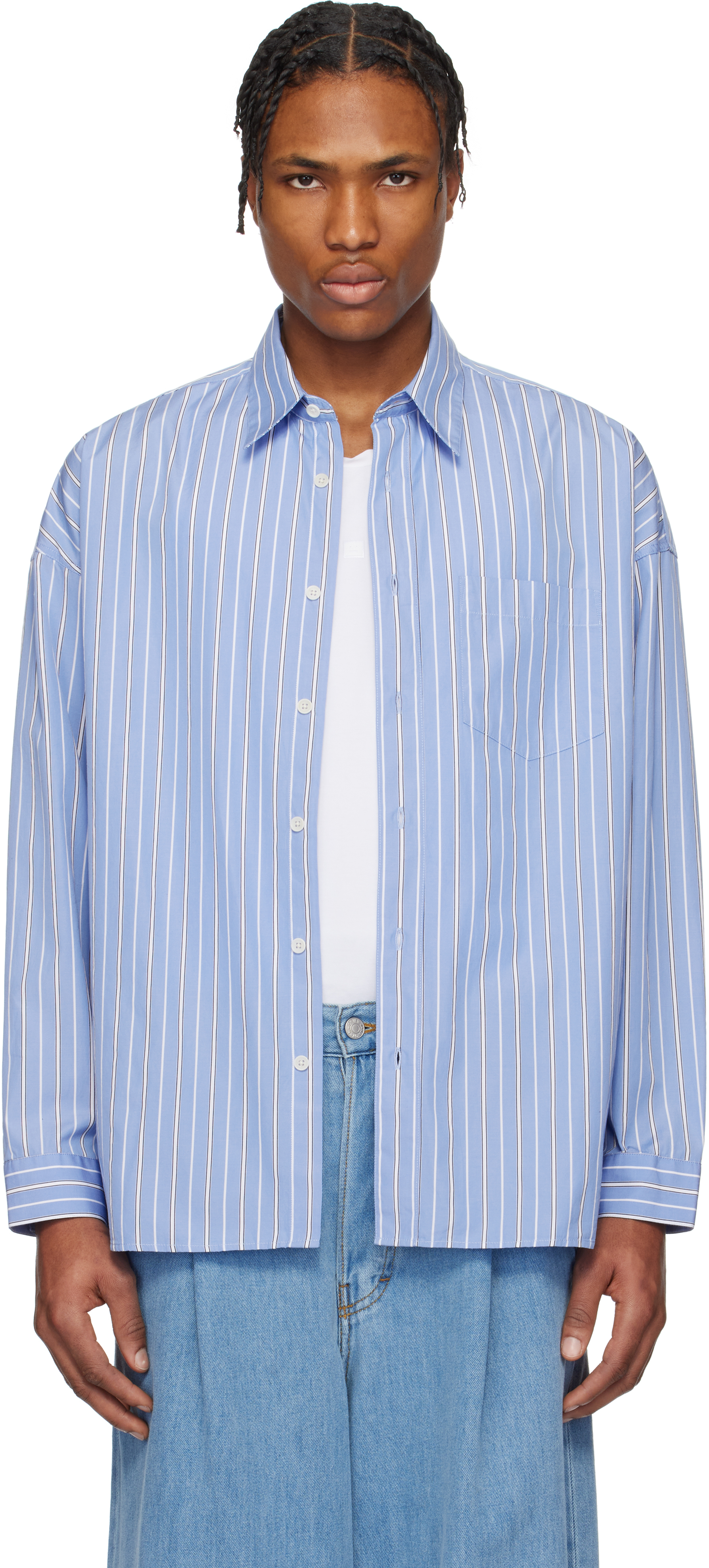 Sunflower: ブルー Stable シャツ | SSENSE 日本 