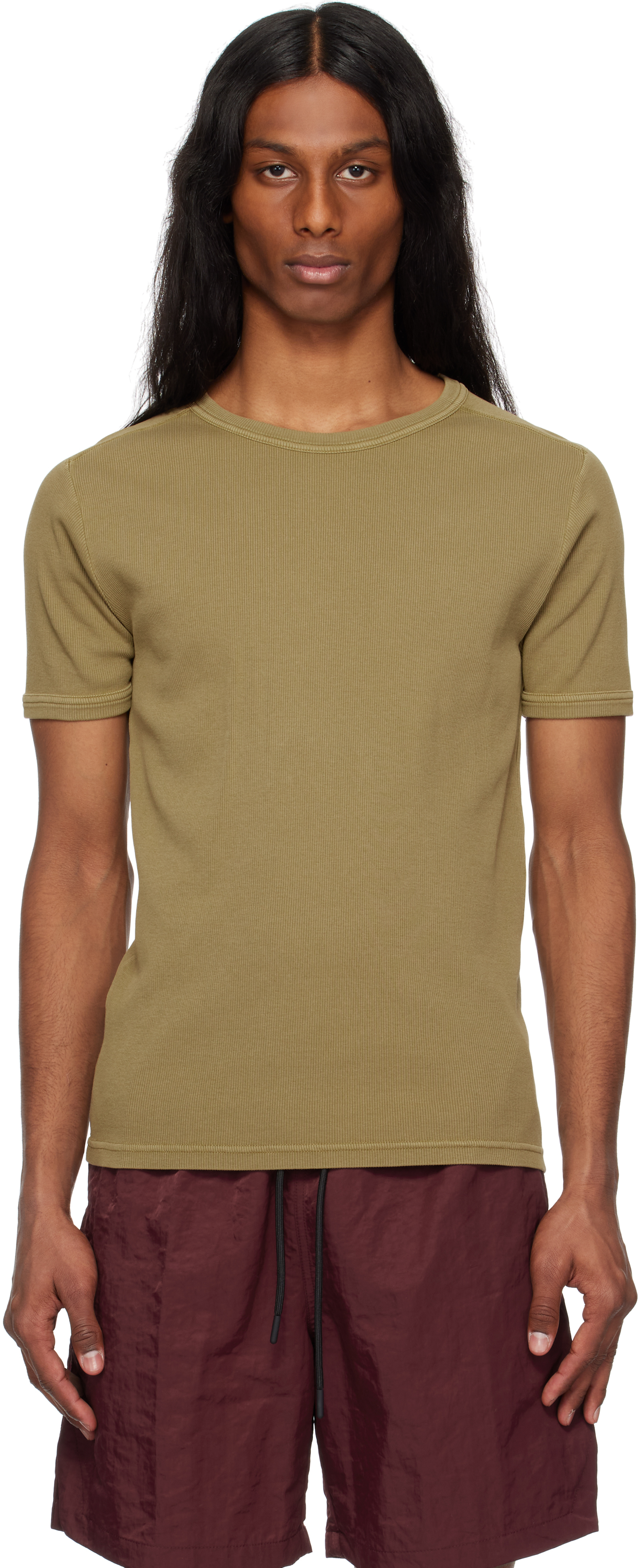 SUNFLOWER KHAKI RIB T-SHIRT