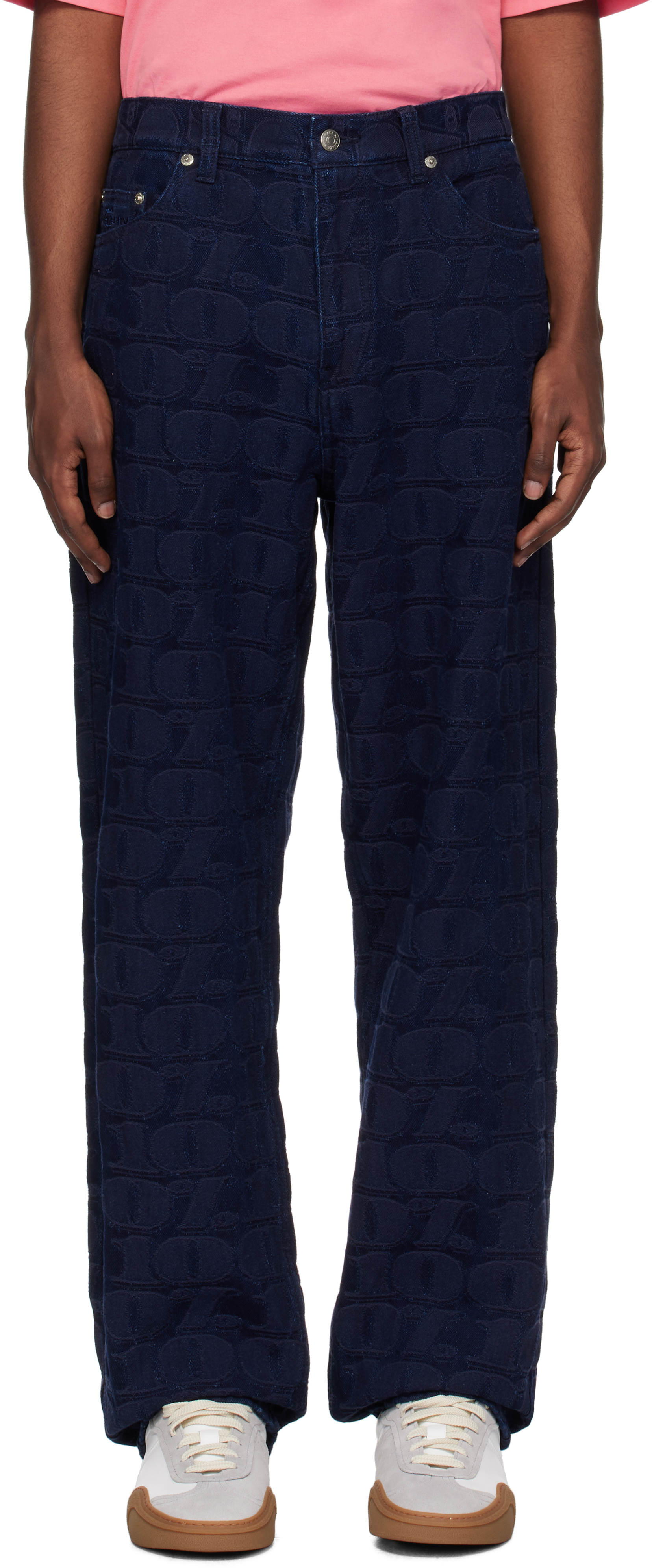 Shop Awake Ny Navy Jacquard '100' Jeans