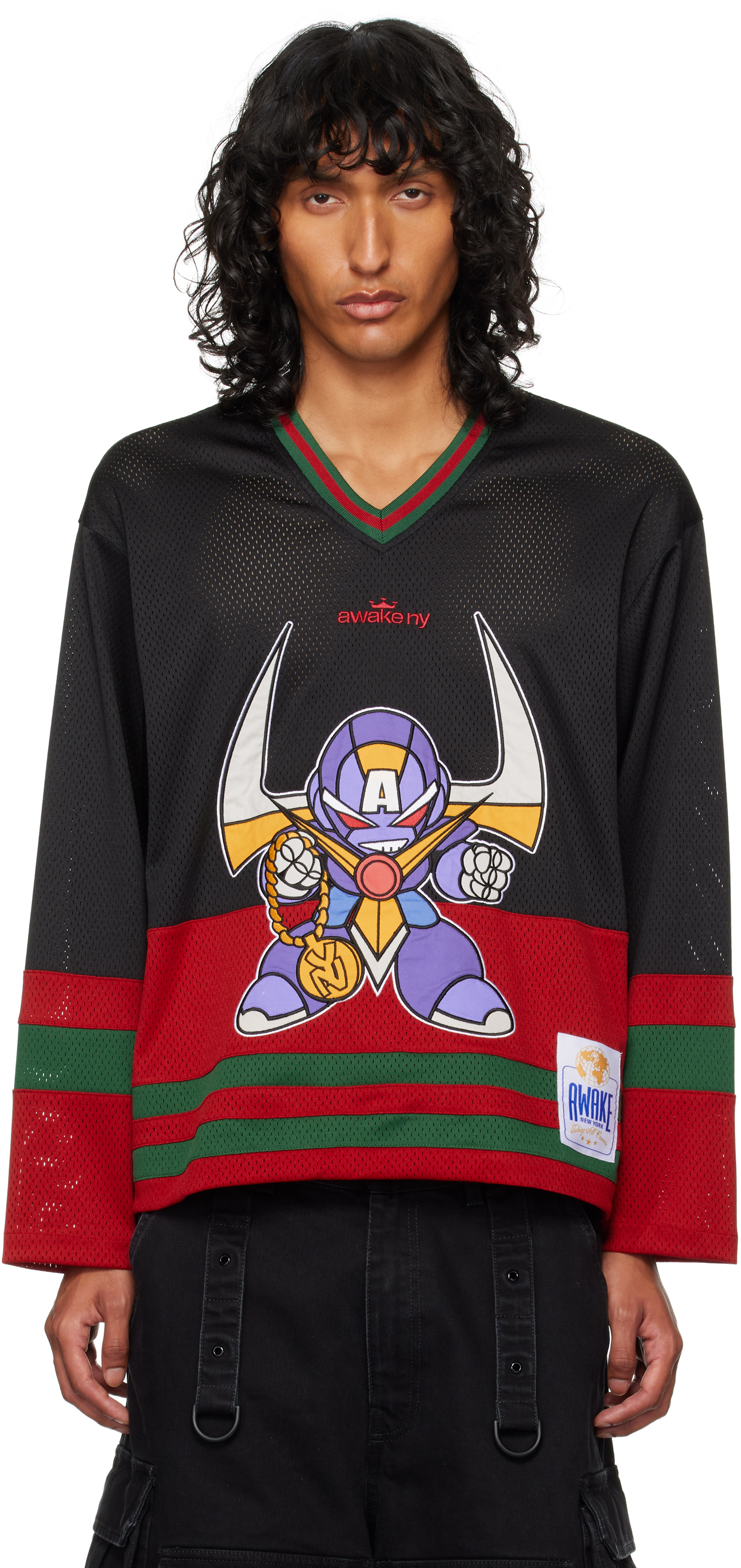 Black Robo Hockey Jersey T-shirt