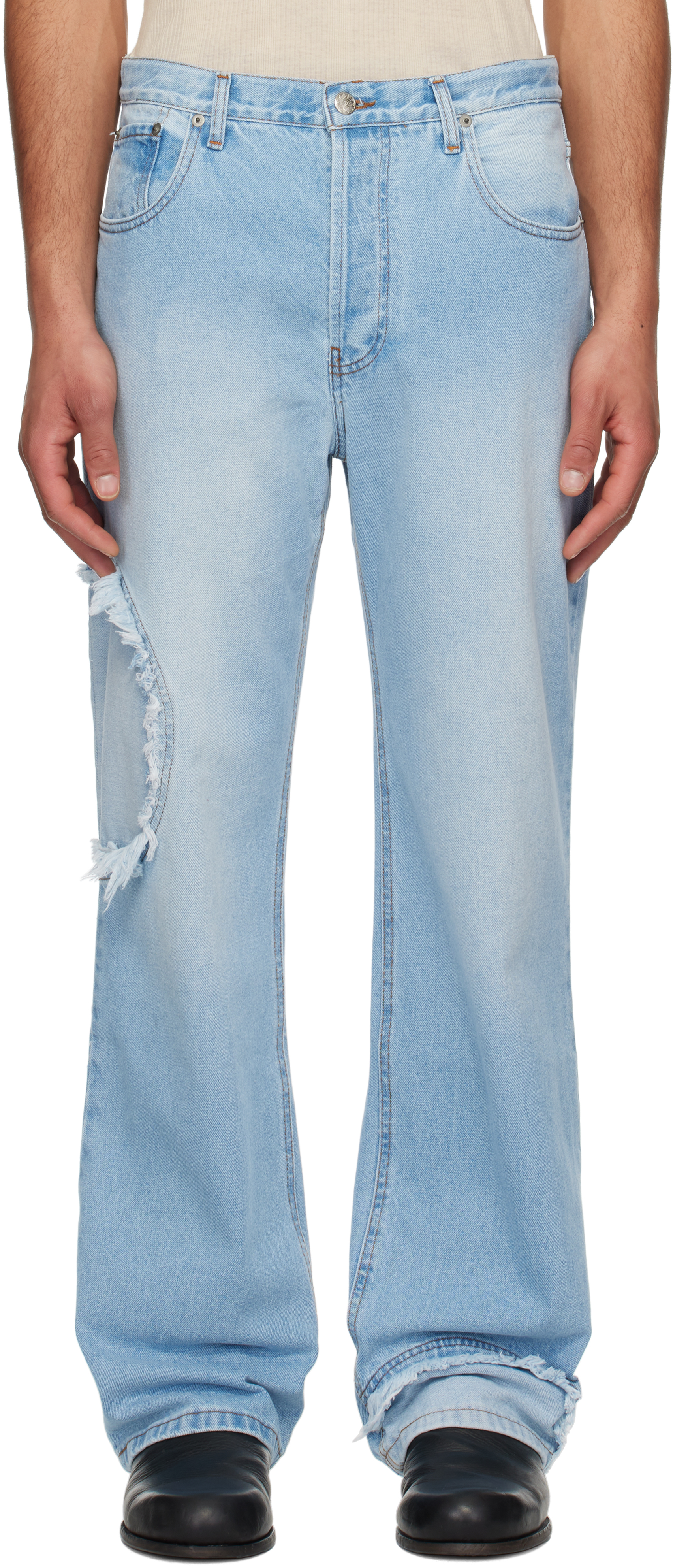 Blue Circle Window Jeans