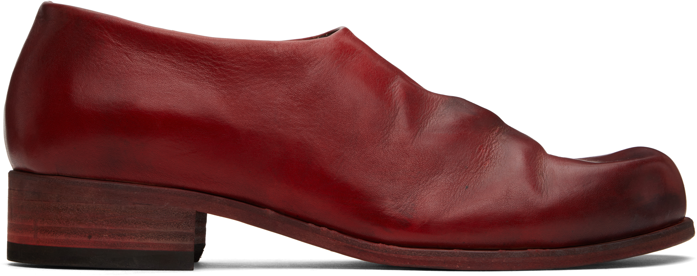 Red Adam Signature Edition Bubble Toe Zip On Loafers