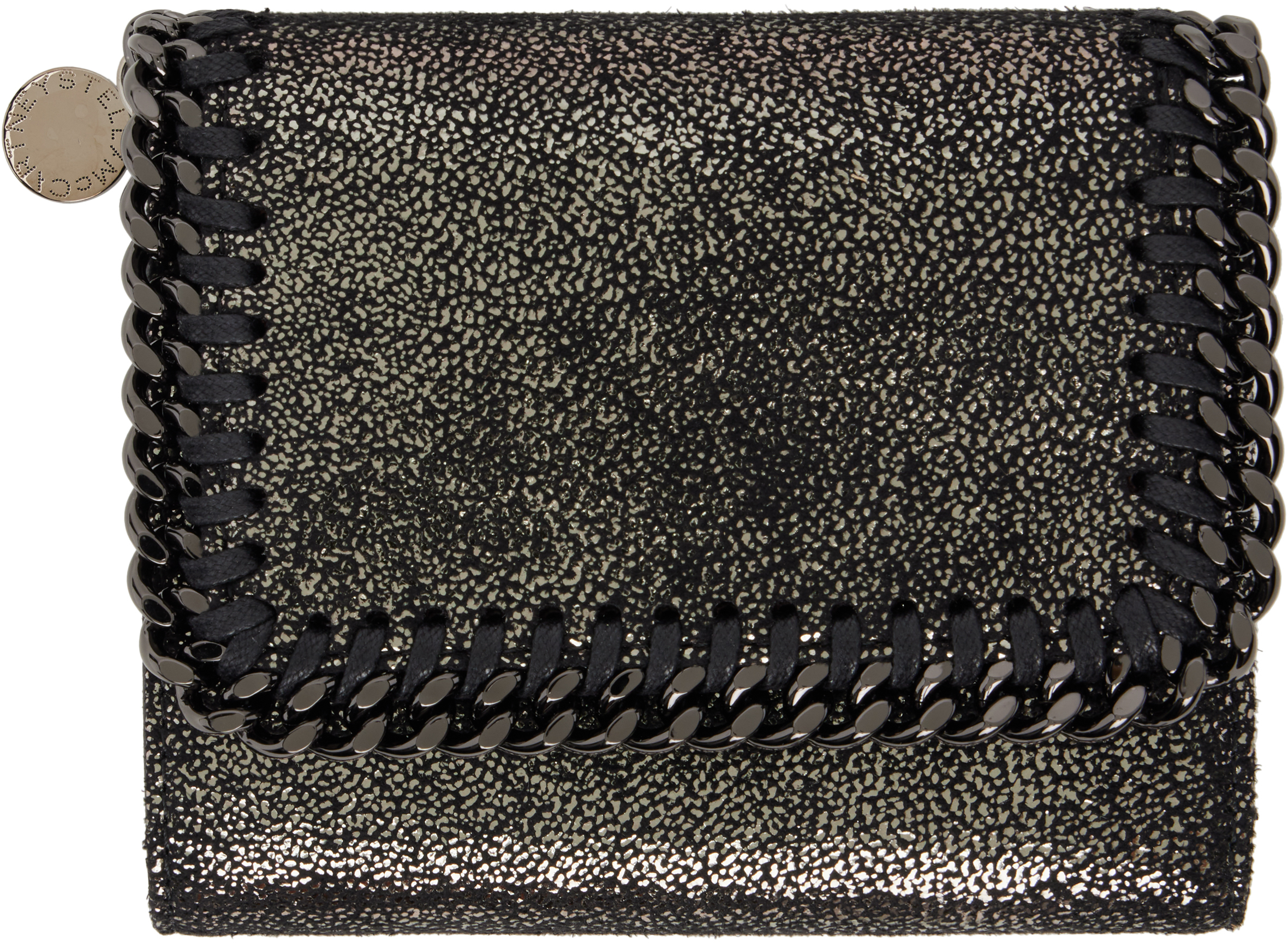 Black Falabella Small Flap Wallet