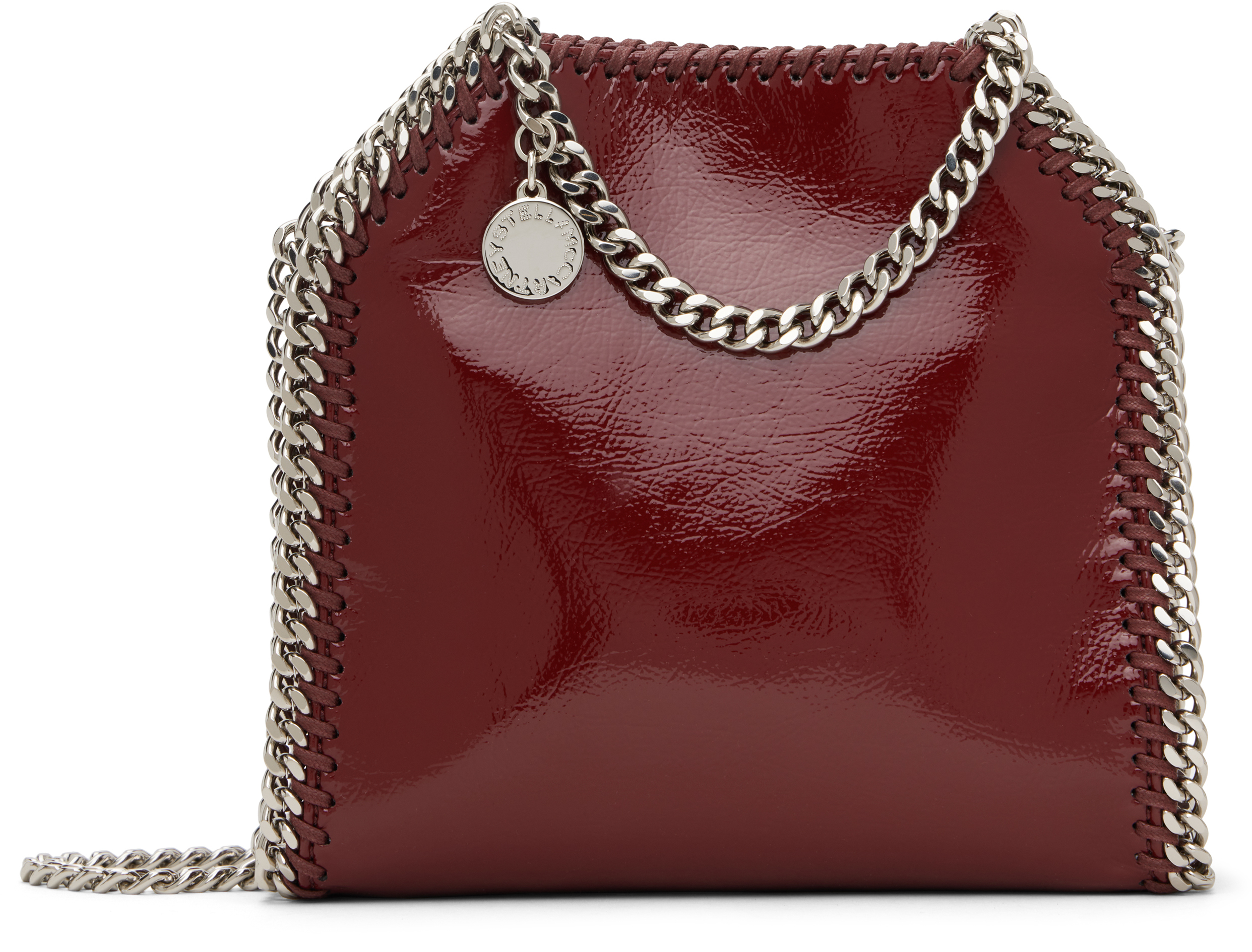 Shop Stella Mccartney Burgundy Falabella Tiny Bag In 6106 Burgundy