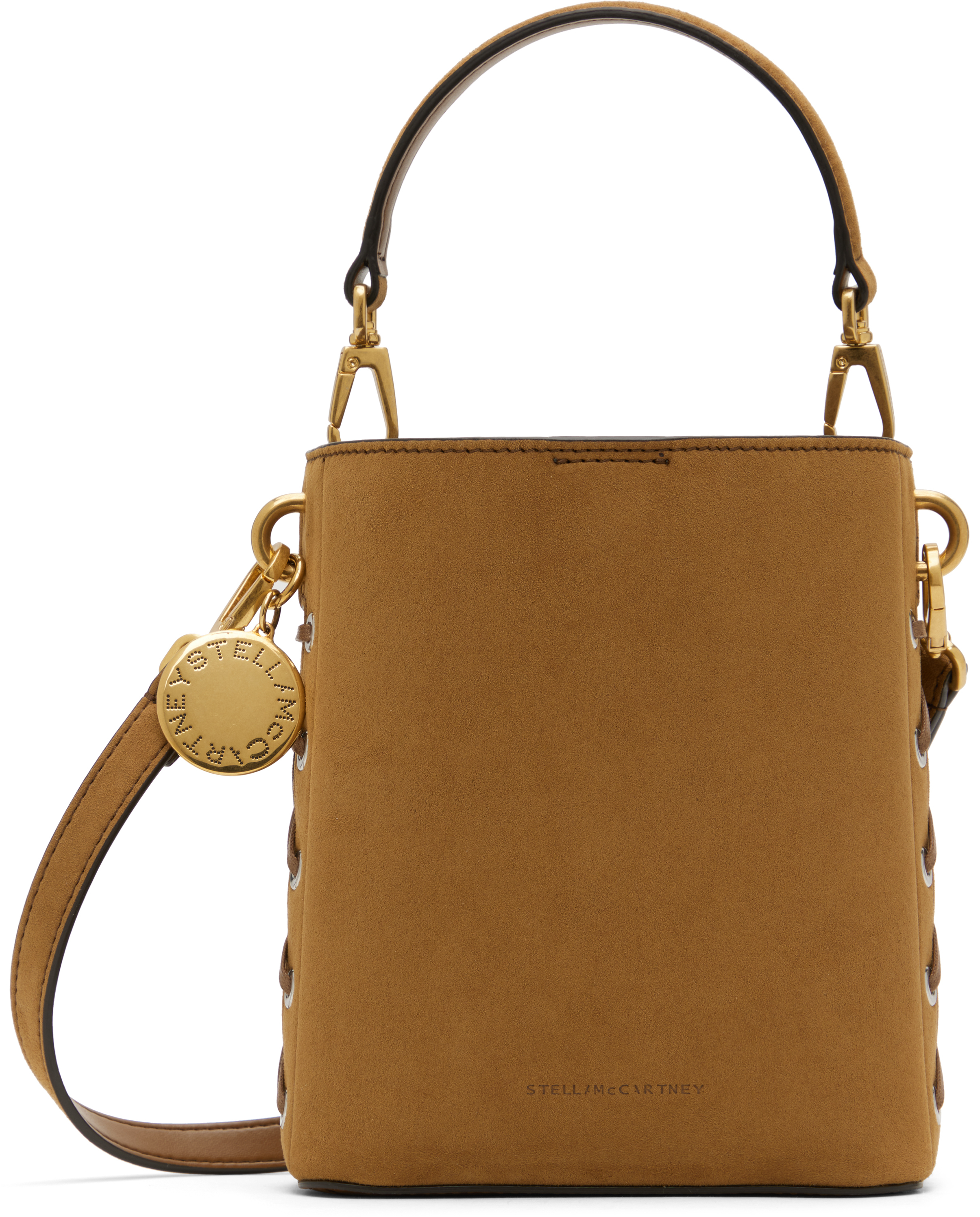 Brown Whipstitched Bucket Bag